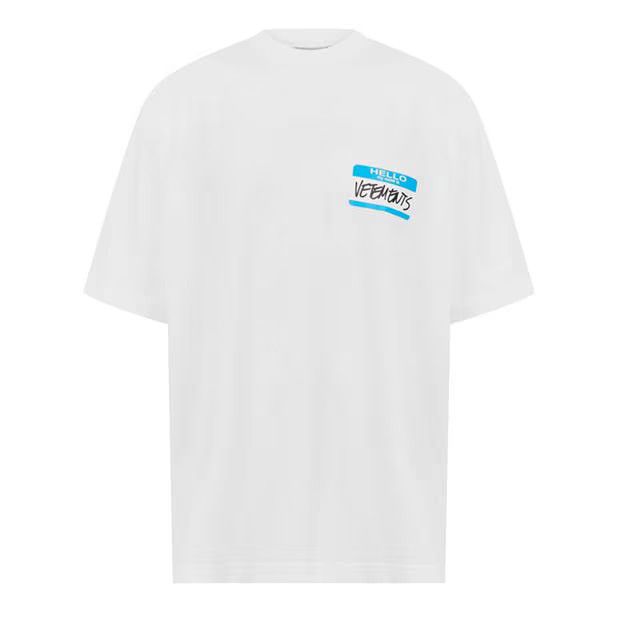 Vetements o1g2r1mq0824 Name Badge-T-Shirt in White Size US M / EU 48-50 / 2 - 1 Thumbnail