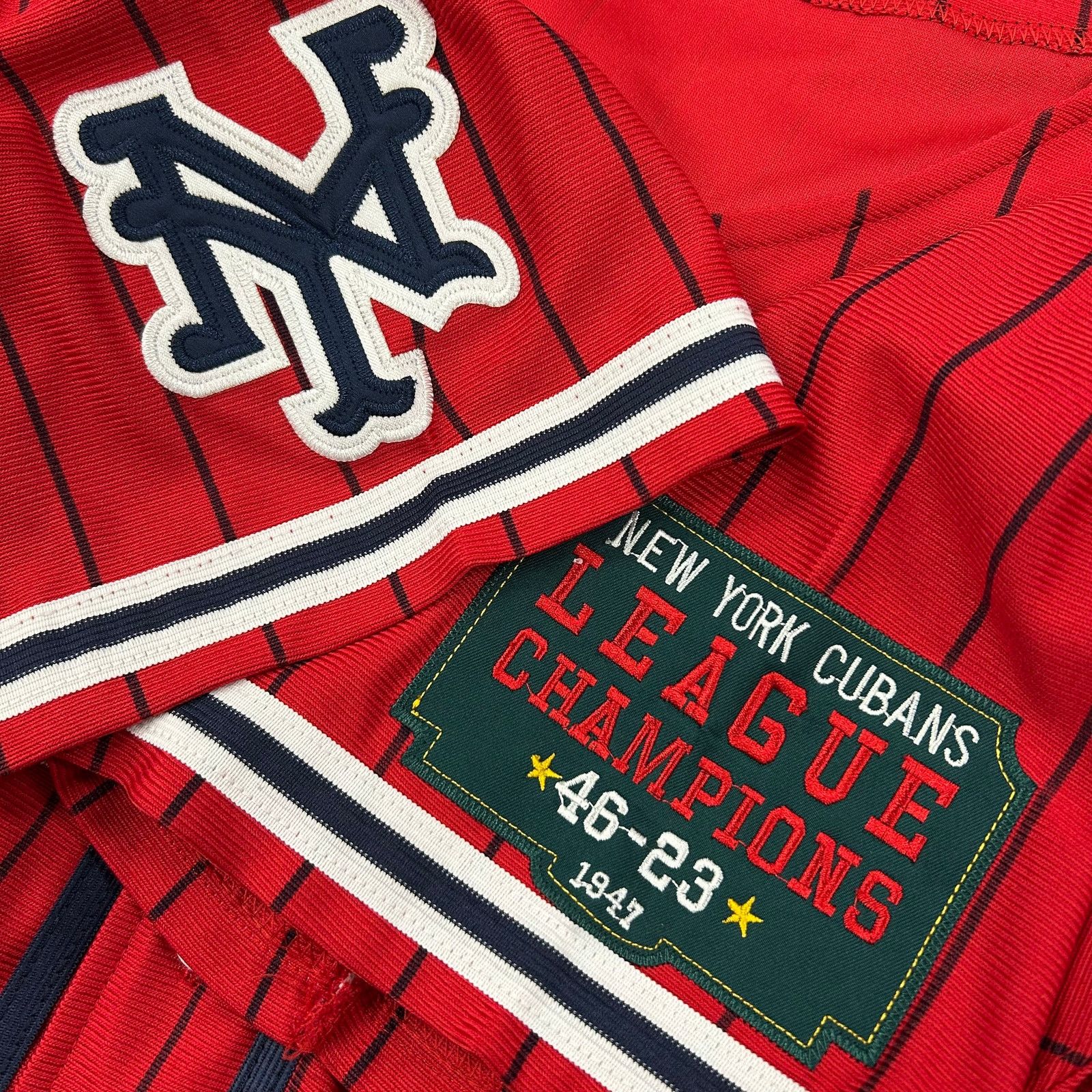 MLB New York Cubans Negro League Red Baseball Jersey size Large Size US L / EU 52-54 / 3 - 5 Thumbnail
