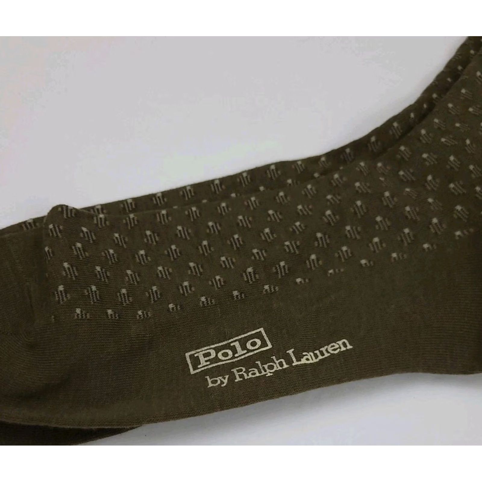 Polo Ralph Lauren VINTAGE Polo Ralph Lauren Socks Dress Socks 10-13 Beige Wool Cotton Blend Pattern Deadstock NWT RL Mens Size US M / EU 48-50 / 2 - 2 Thumbnail