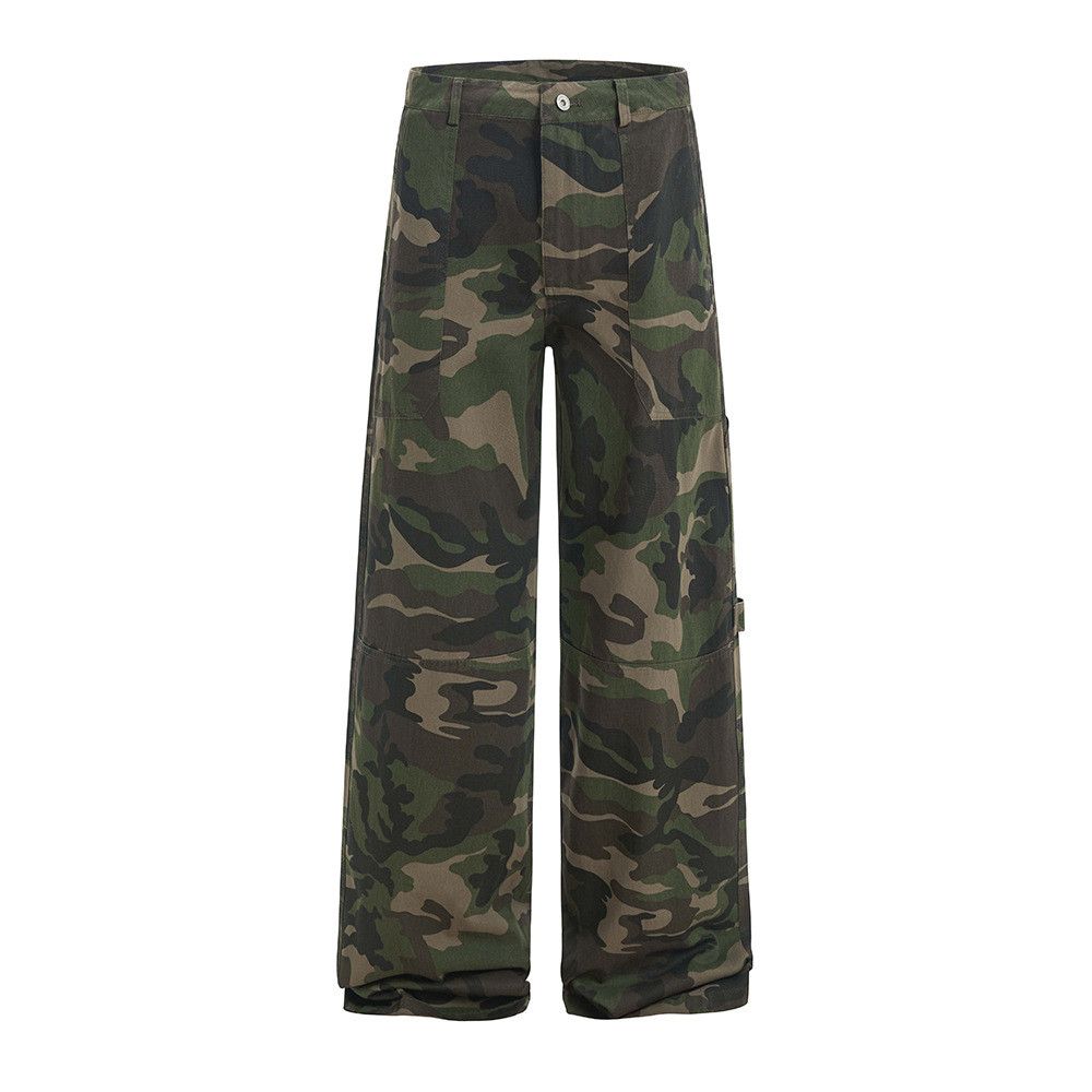 Japanese Brand × Jean American camouflage men's punk wide-leg cargo trousers Size US 32 / EU 48 - 1 Thumbnail
