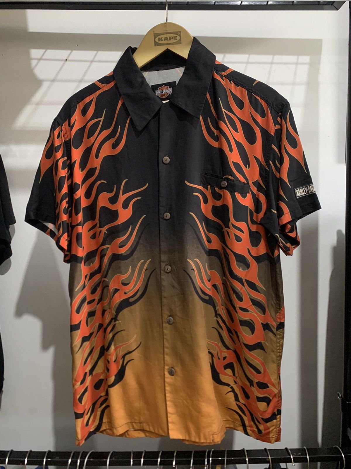 Harley Davidson × Vintage 2000s Harley Davidson Flame Shirt Size US M / EU 48-50 / 2 - 1 Thumbnail