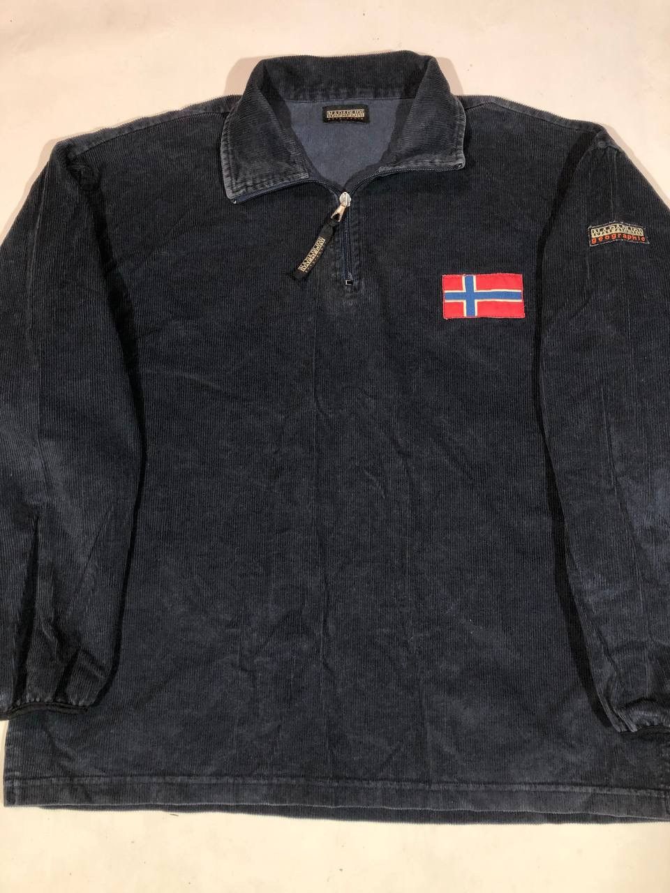 Napapijri × Vintage Napapijri Vintage Zip Velvet Hoodie Size US L / EU 52-54 / 3 - 2 Thumbnail