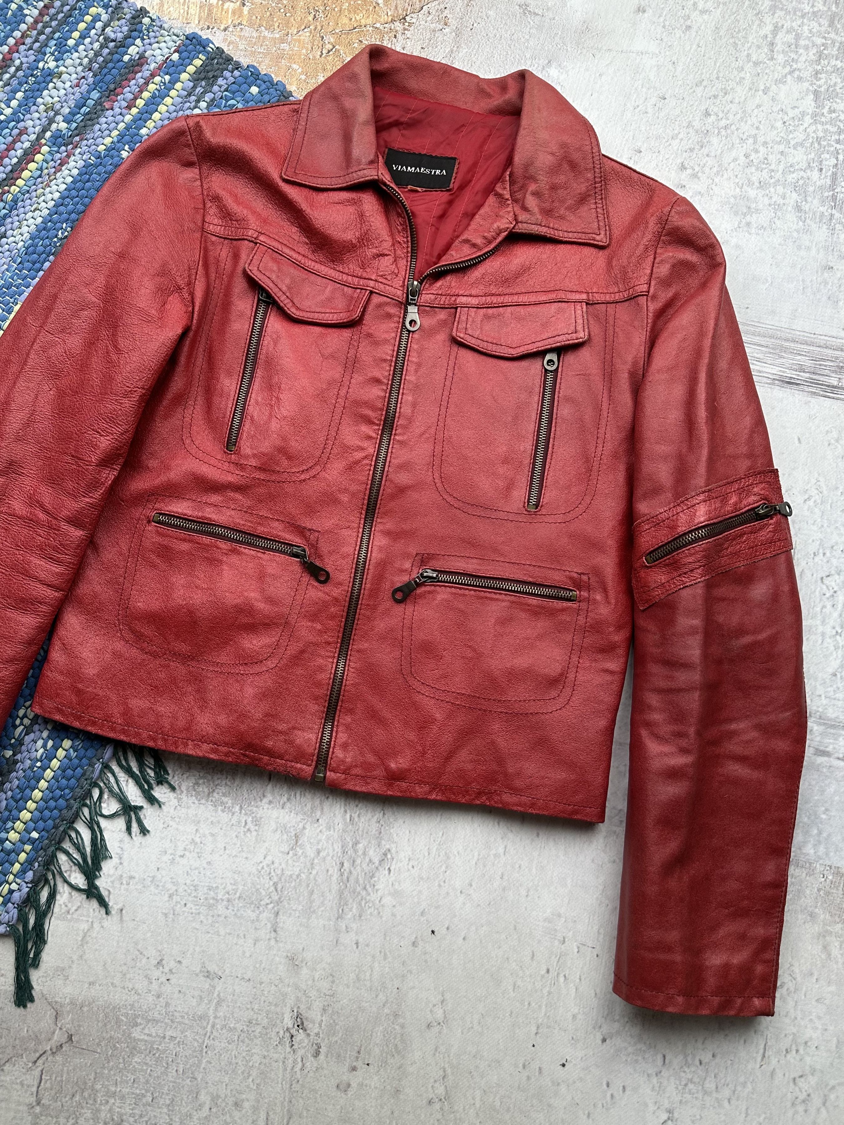 Japanese Brand Vintage Cropped Leather Jacket A511D15(438) Size M / US 6-8 / IT 42-44 - 3 Thumbnail