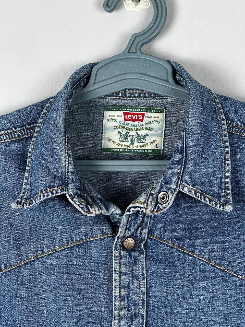 Levi's Vintage 90s Levis Shirt Button Up Indigo Size US L / EU 52-54 / 3 - 6 Thumbnail