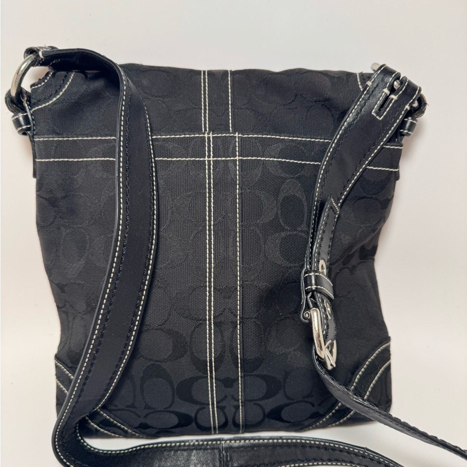 Coach Coach Signature Shoulder Bag Crossbody Black Monogram #10082 Size ONE SIZE - 2 Thumbnail