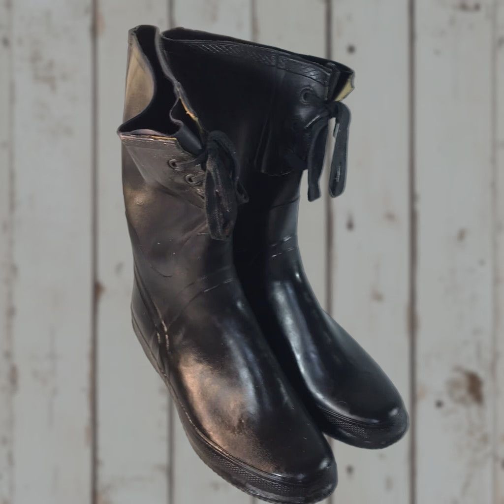 VINTAGE Steel Shank Rain Boots Waterproof Rubber Boots Men Size 11 Knee High Casual Workwear