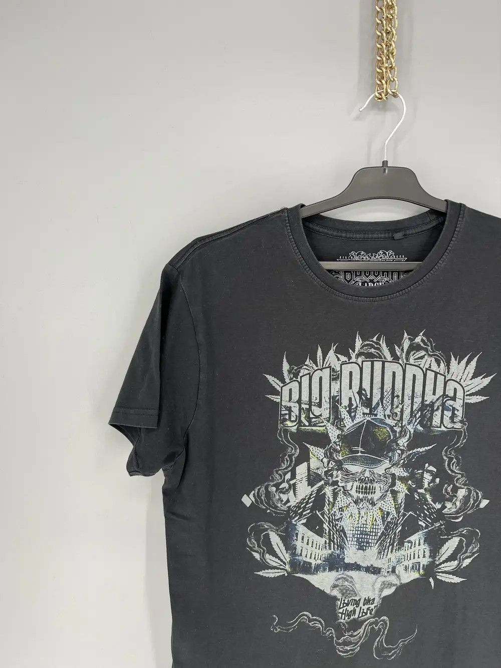 Band Tees Vintage Big Buddha Skull Affliction Style Cyber-Y2K Tee Size US L / EU 52-54 / 3 - 4 Thumbnail