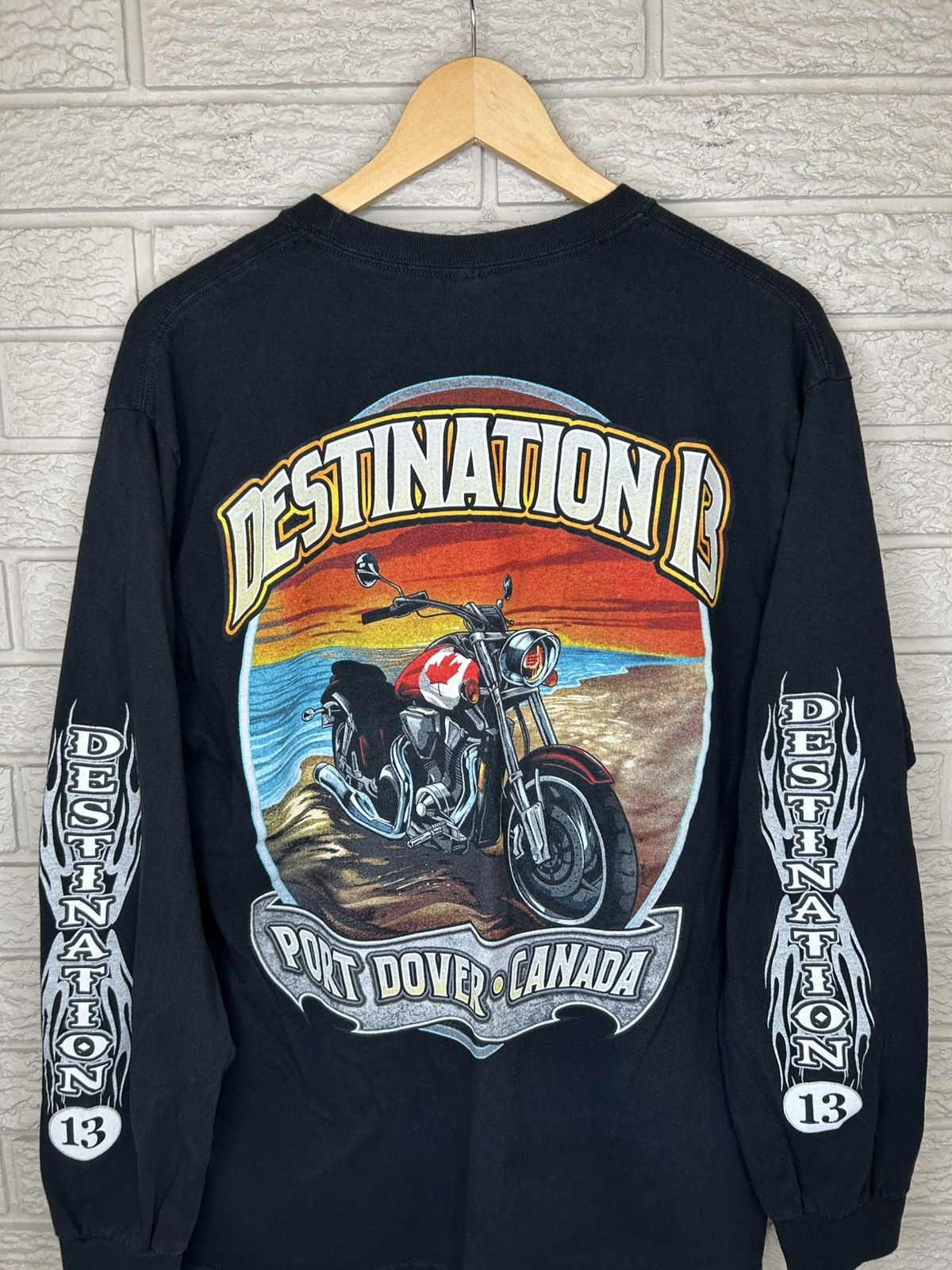 Harley Davidson Port Dover Friday 13th Biker Flame Long Sleeve Shirt Size US L / EU 52-54 / 3 - 7 Thumbnail