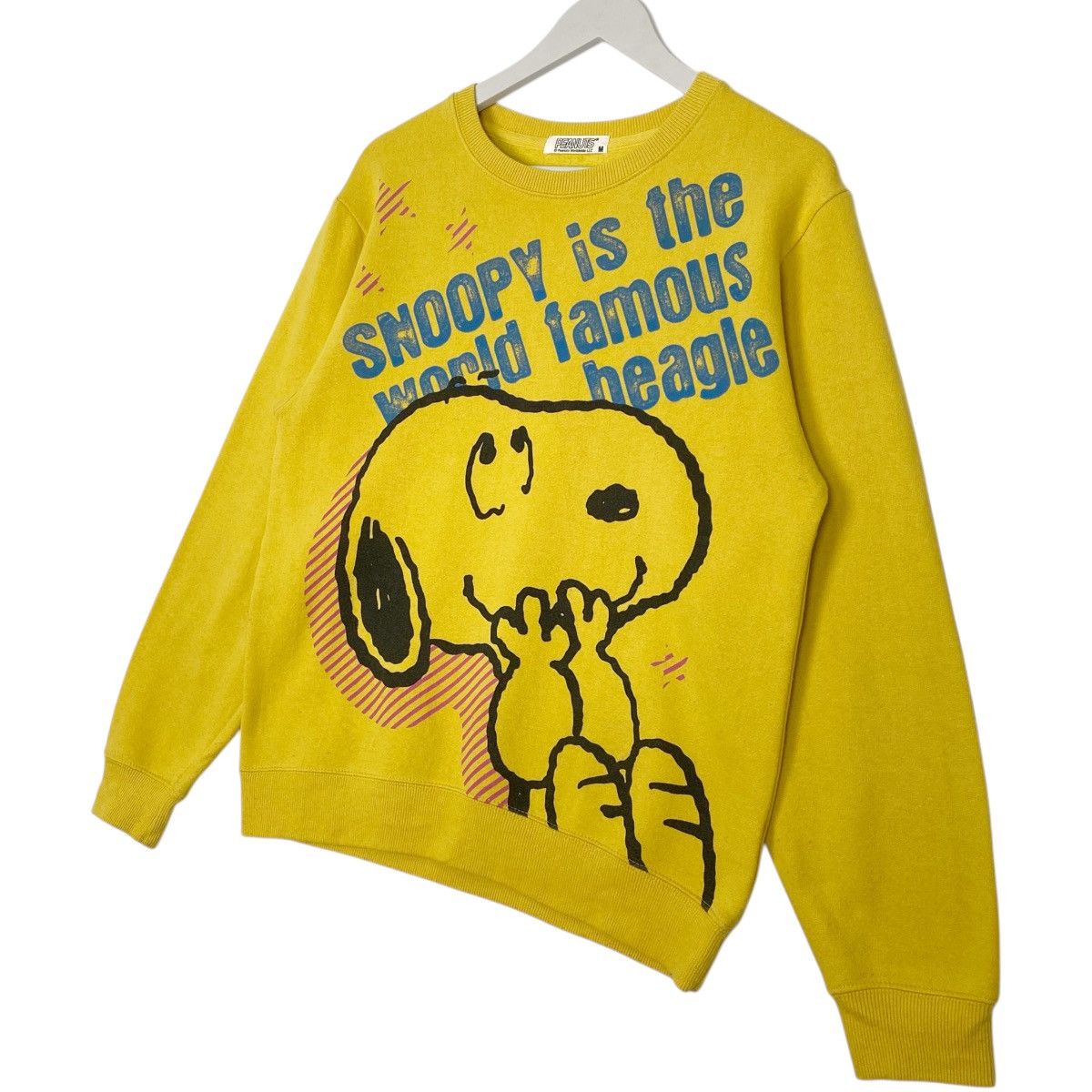 Vintage Vintage Peanuts Snoopy Yellow Big Logo Pullover Jumper SizeM Size US M / EU 48-50 / 2 - 2 Thumbnail