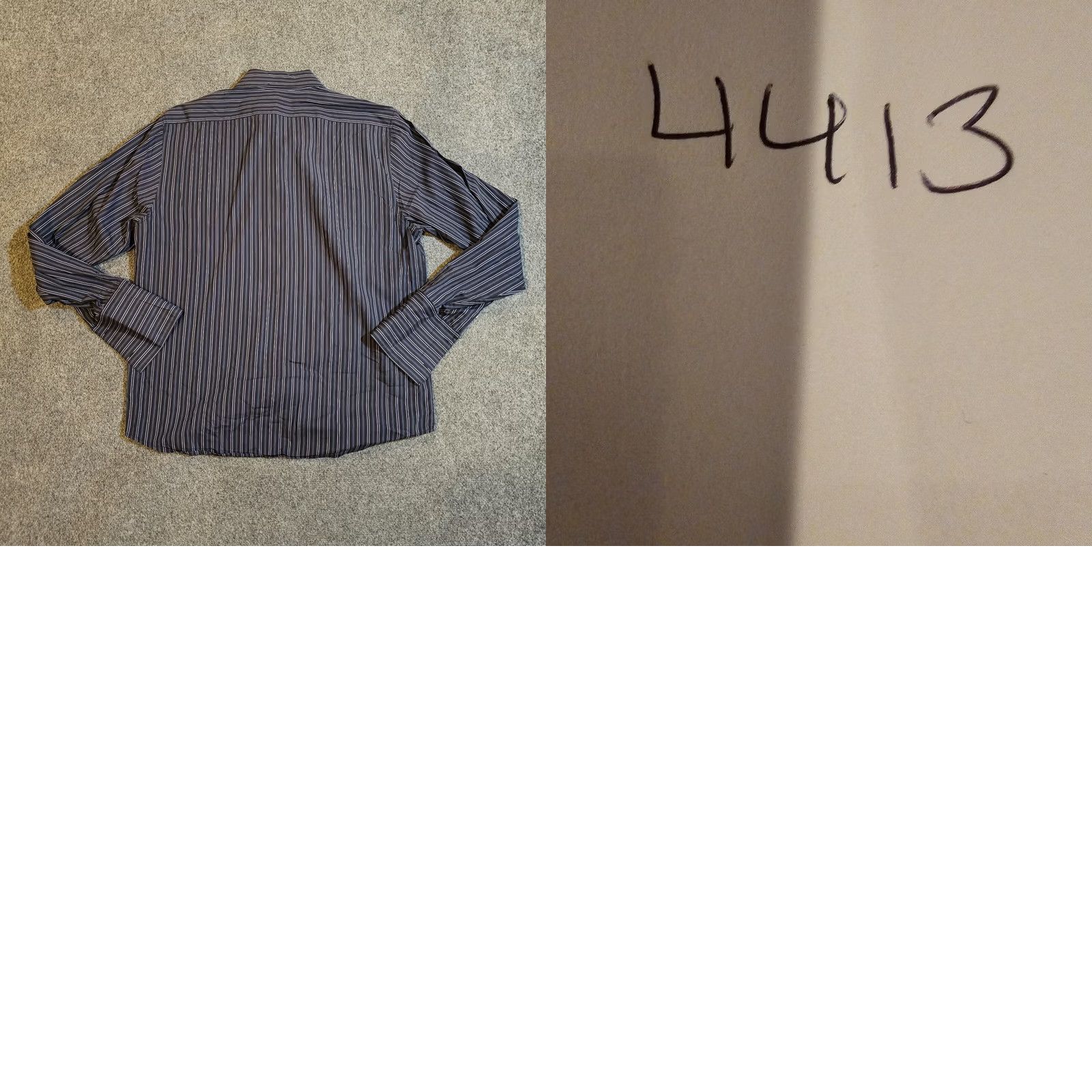 Theory Theory Shirt Mens XL Black Blue Striped Button French Cuff Long Sleeve Career Shirt Size US XL / EU 56 / 4 - 8 Thumbnail