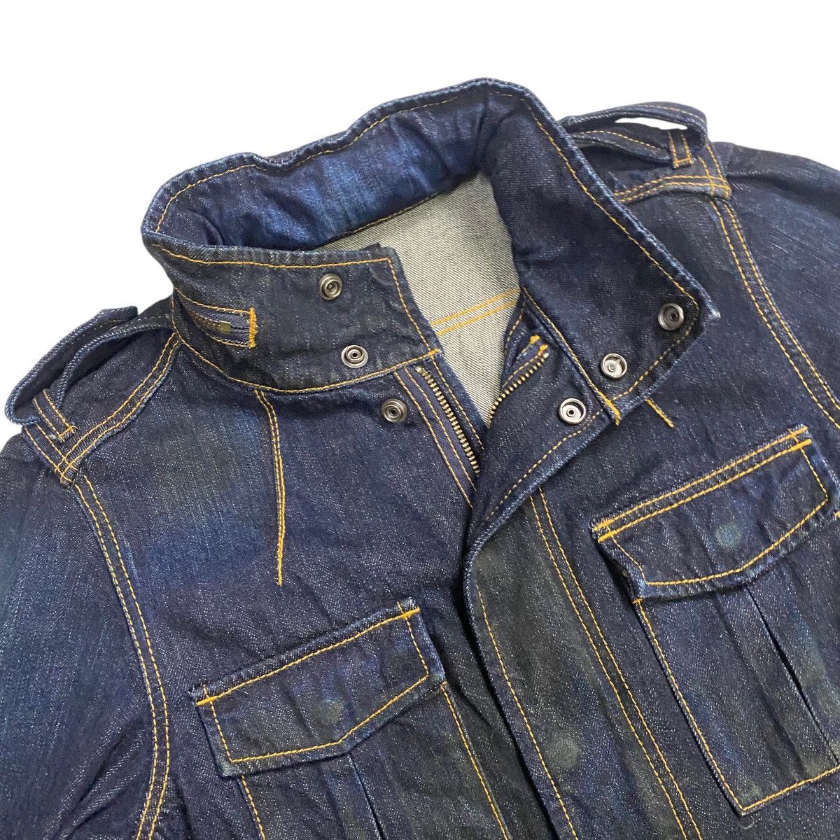 Japanese Brand Denim Bush Jacket Indigo Blue Size US S / EU 44-46 / 1 - 11 Thumbnail