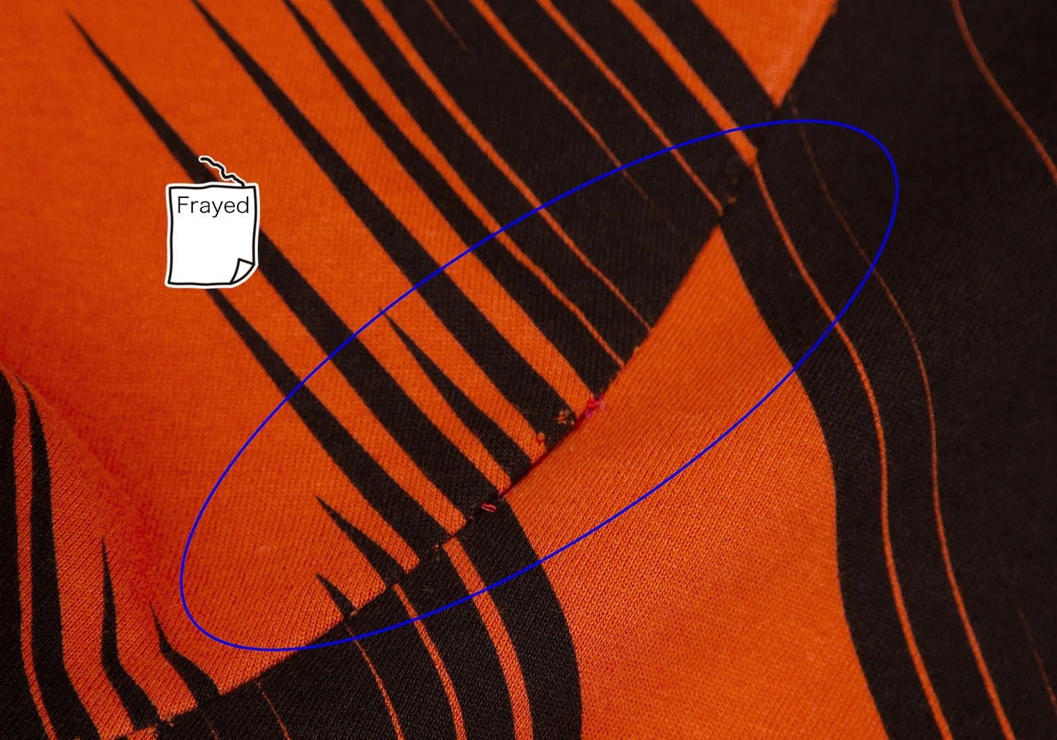 Issey Miyake Zigzag Line Print T-shirt in Orange and Black, Size L Size US L / EU 52-54 / 3 - 4 Thumbnail