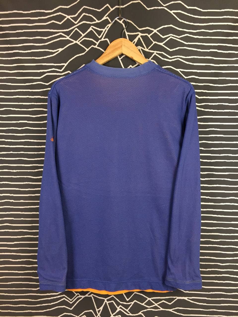 Adidas Adidas Reversible Long Sleeve Orange Blue Mesh Retro Tee Size US L / EU 52-54 / 3 - 11 Thumbnail