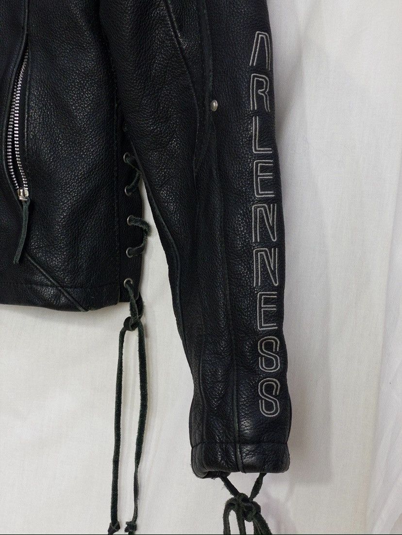 Vintage ARLENNESS motorcycle leather jacket with lace up&embroidery Size M / US 6-8 / IT 42-44 - 4 Thumbnail
