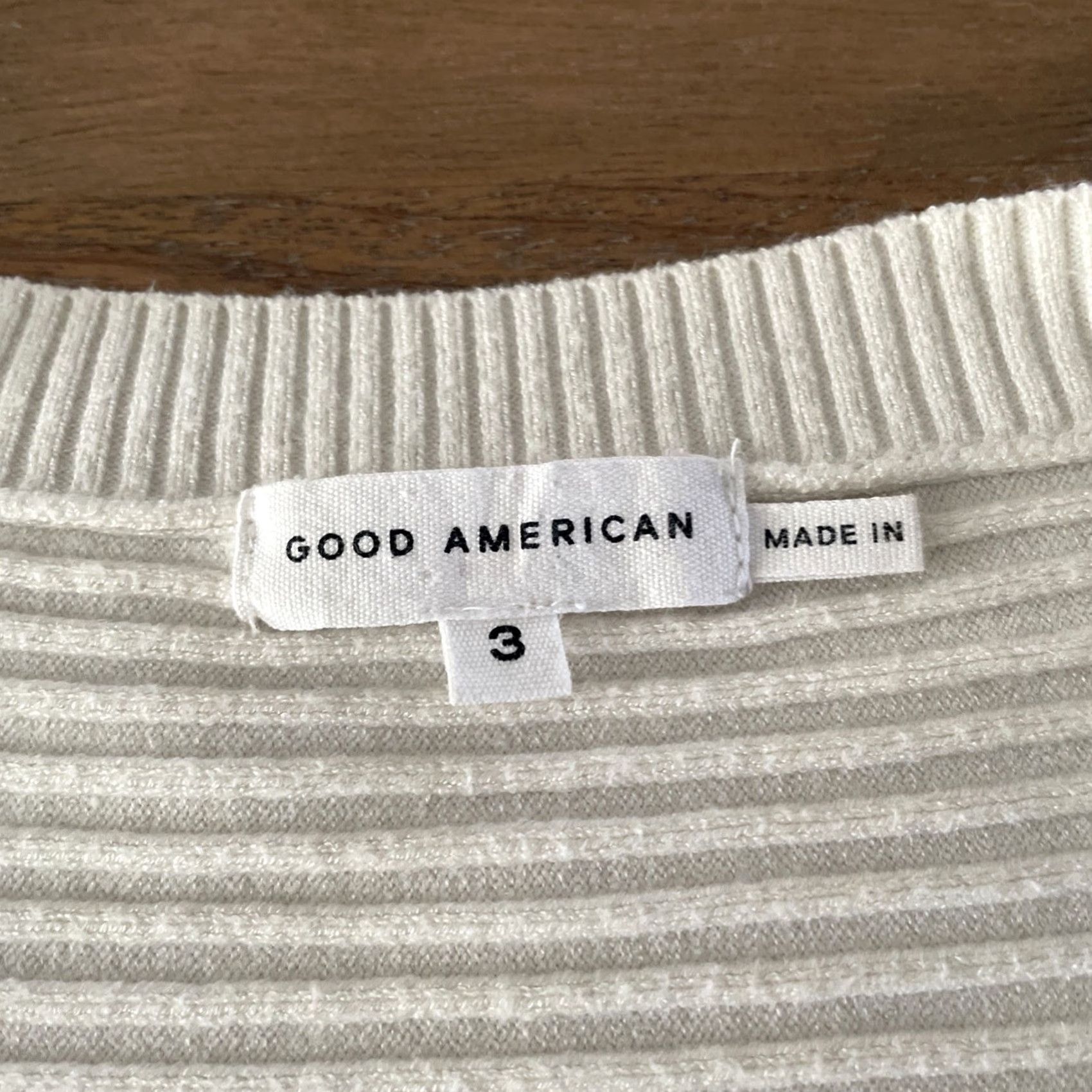 Good American Good American Crewneck Sweatshirt Size L Ivory Dolman Sleeve Pullover Knit Comfort Casual Womens - Modern City 90s style Size L / US 10 / IT 46 - 3 Thumbnail