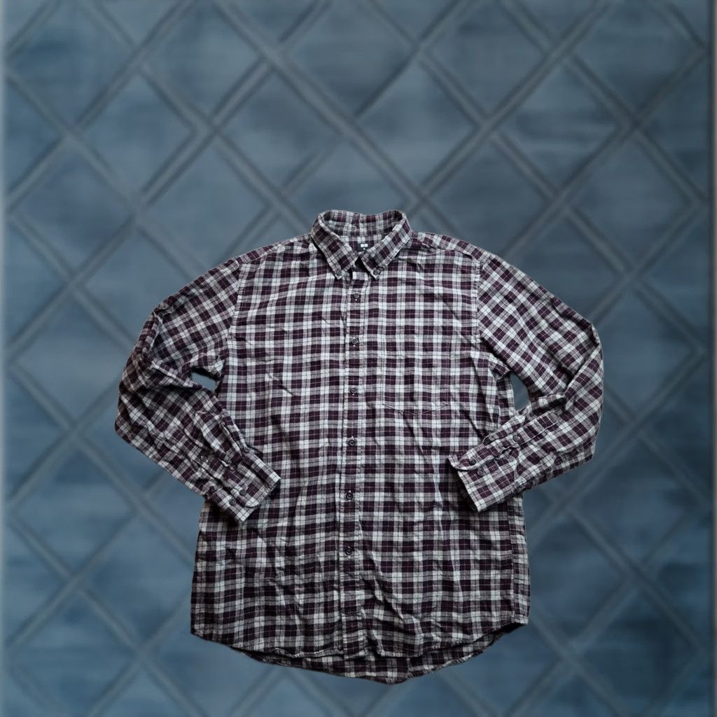Uniqlo Uniqlo Shirt Mens XL Flannel Burgundy Cotton Button Down Long Sleeve Casual Size US XL / EU 56 / 4 - 1 Thumbnail