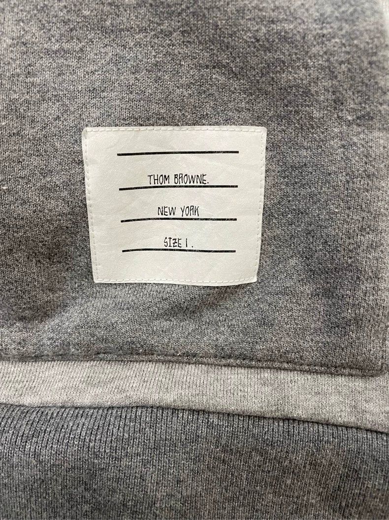 Thom Browne Thom browne Gray color block four-striped hooded sweatshirt Size US S / EU 44-46 / 1 - 5 Thumbnail