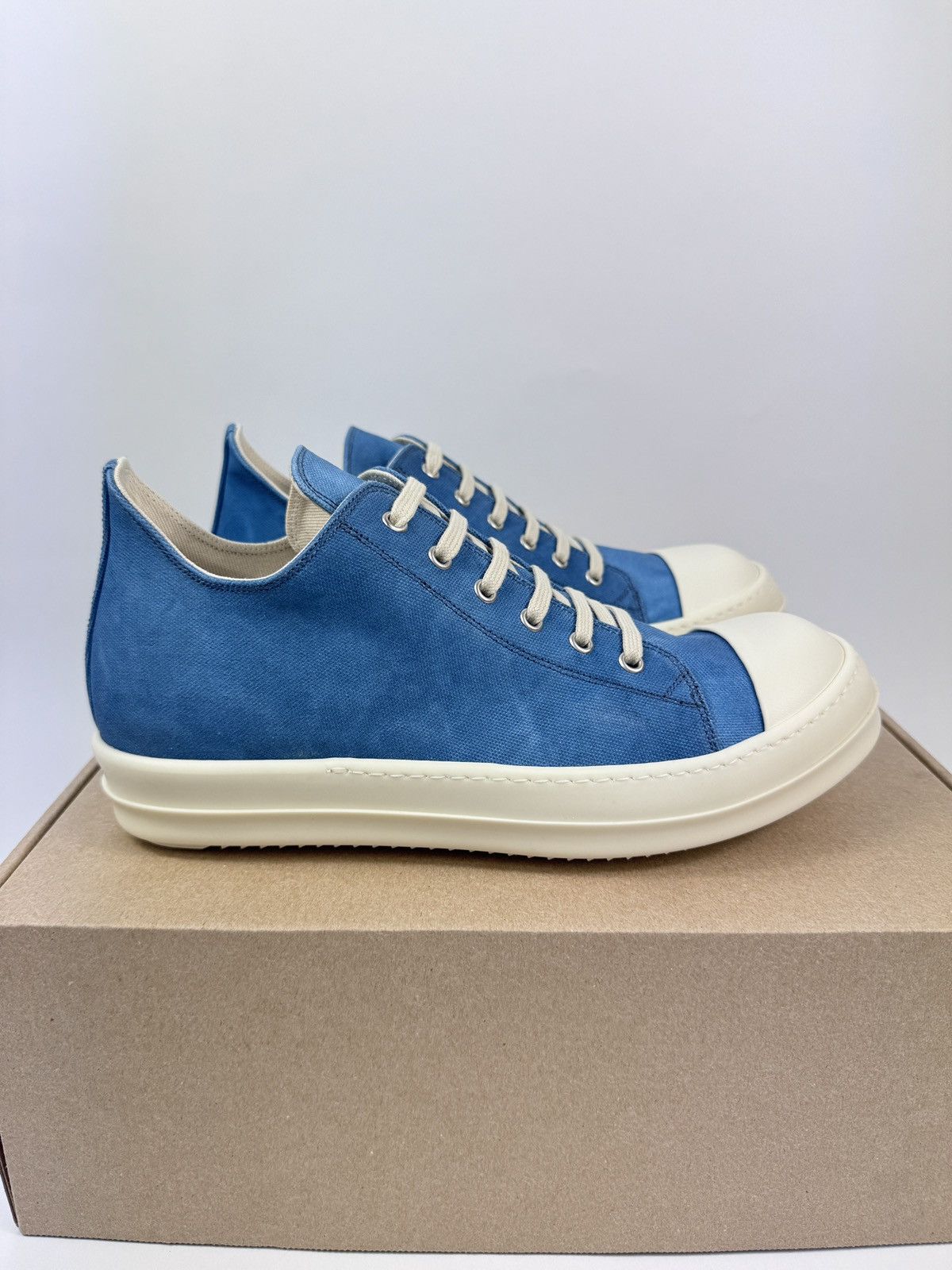 Rick Owens Drkshdw TOOTHPASTE BLUE CANVAS SNEAKERS Size US 10 / EU 43 - 2 Thumbnail