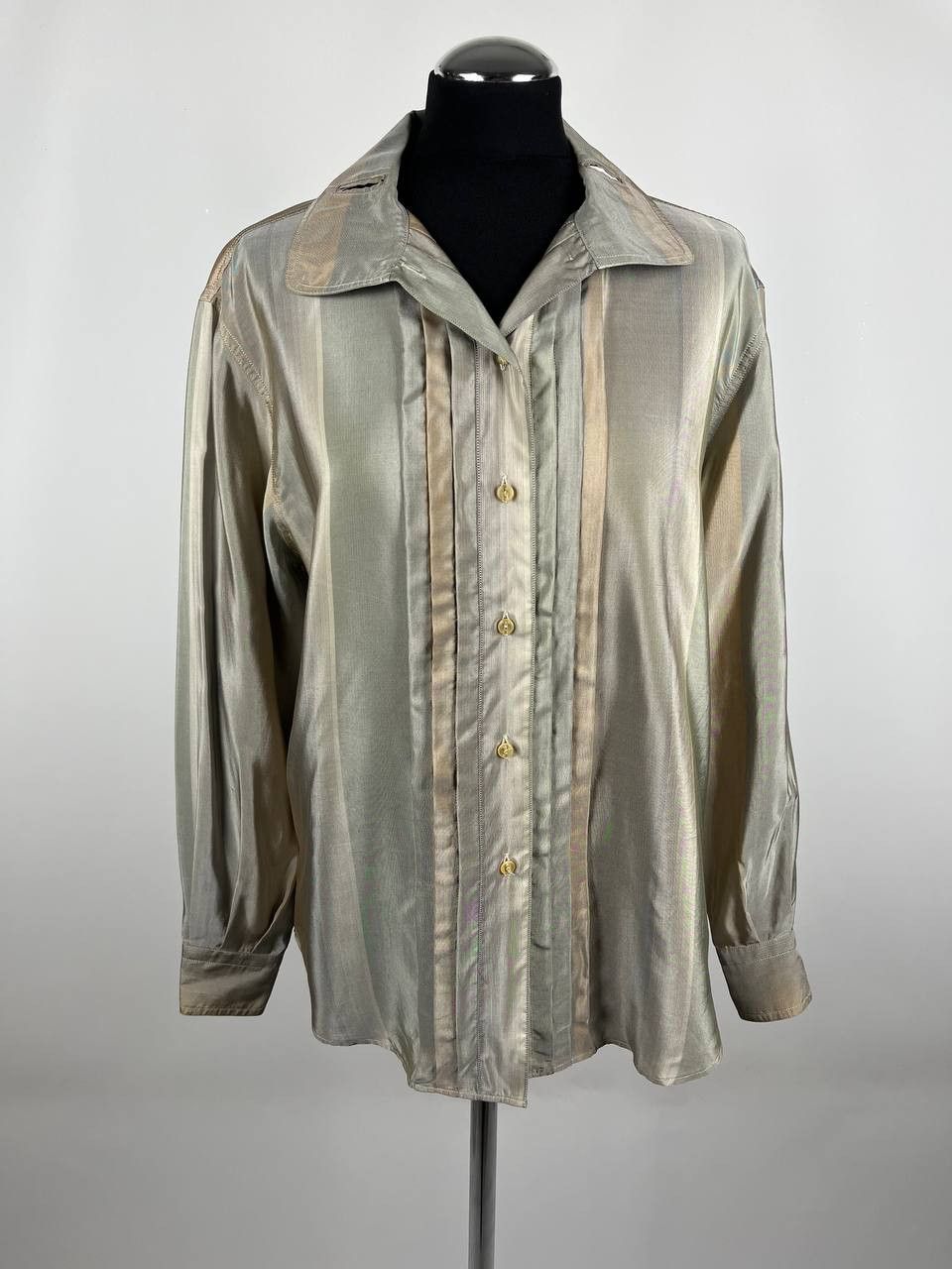 Jil Sander Jil Sander 100% Silk Striped Blouse Shirt Long Sleeve Size M / US 6-8 / IT 42-44 - 1 Thumbnail