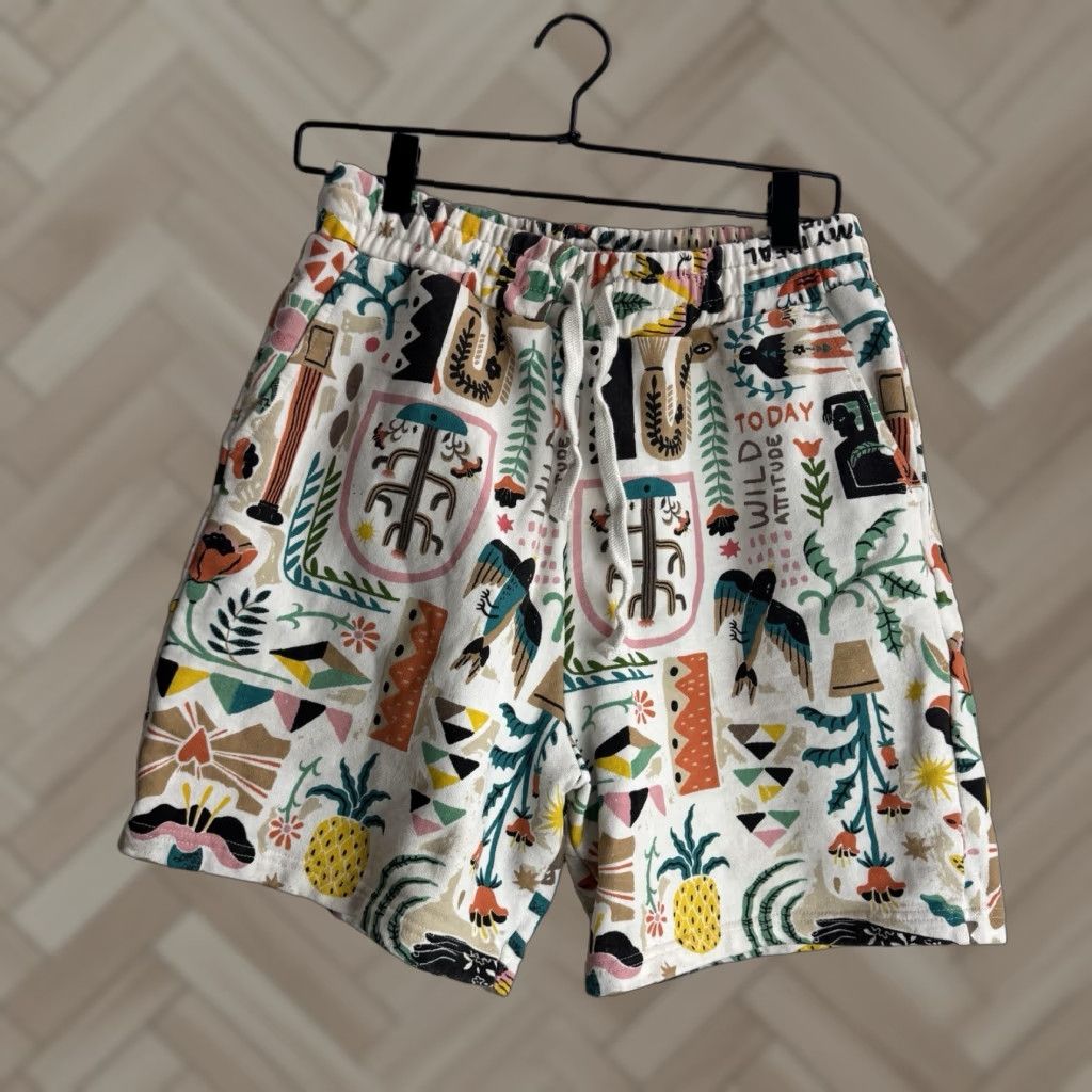 Zara Today Wild Attitude Shorts Men M Multicolor Sweat Regular Brand Zara