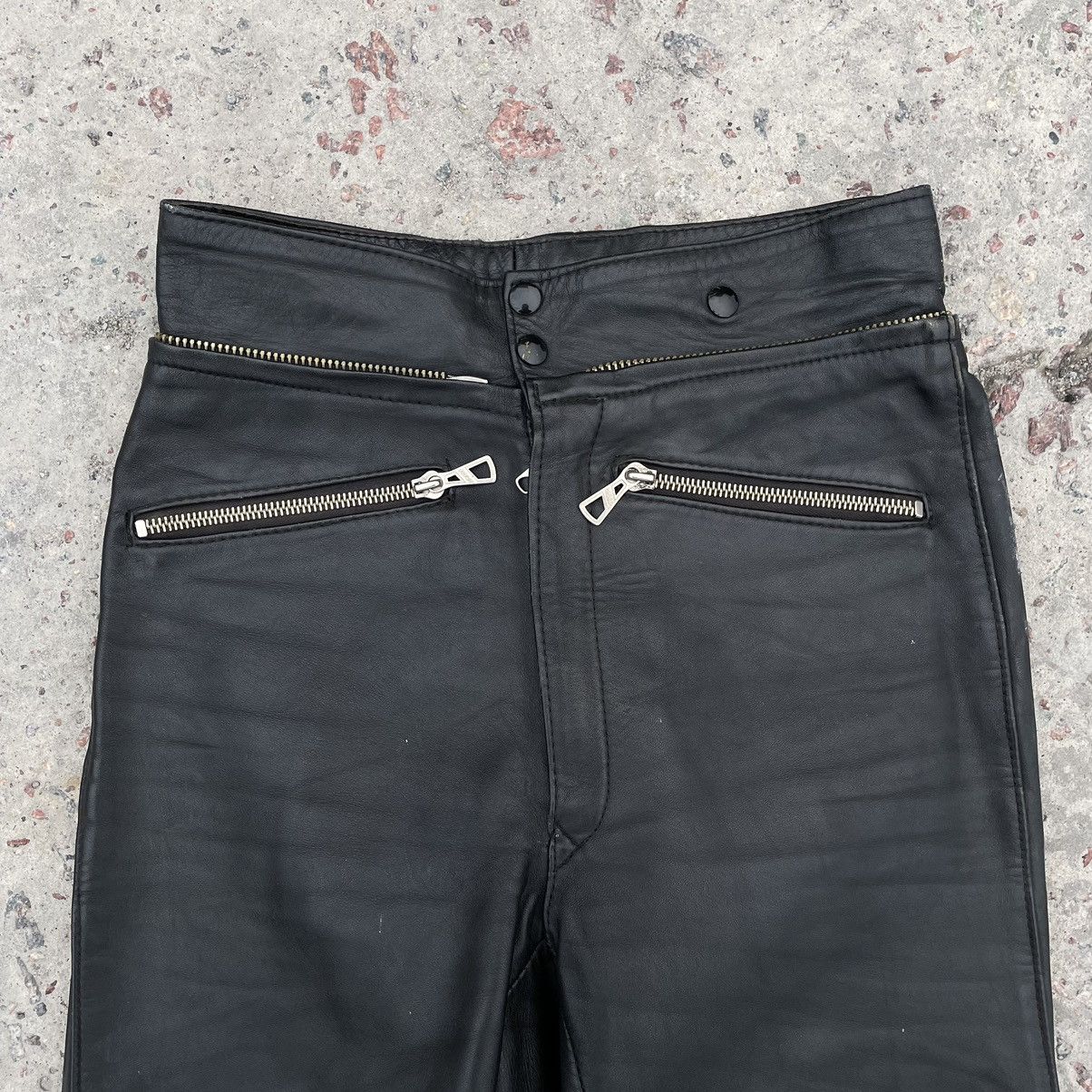 Vintage Vintage Moto Pants 28 Real Leather Y2K 90s USA Size 32" / US 10 / IT 46 - 4 Thumbnail