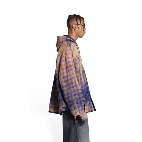 Balenciaga Oversized Bleach Blue/Yellow Padded Shirt Hooded Jacket Size US S / EU 44-46 / 1 - 9 Thumbnail