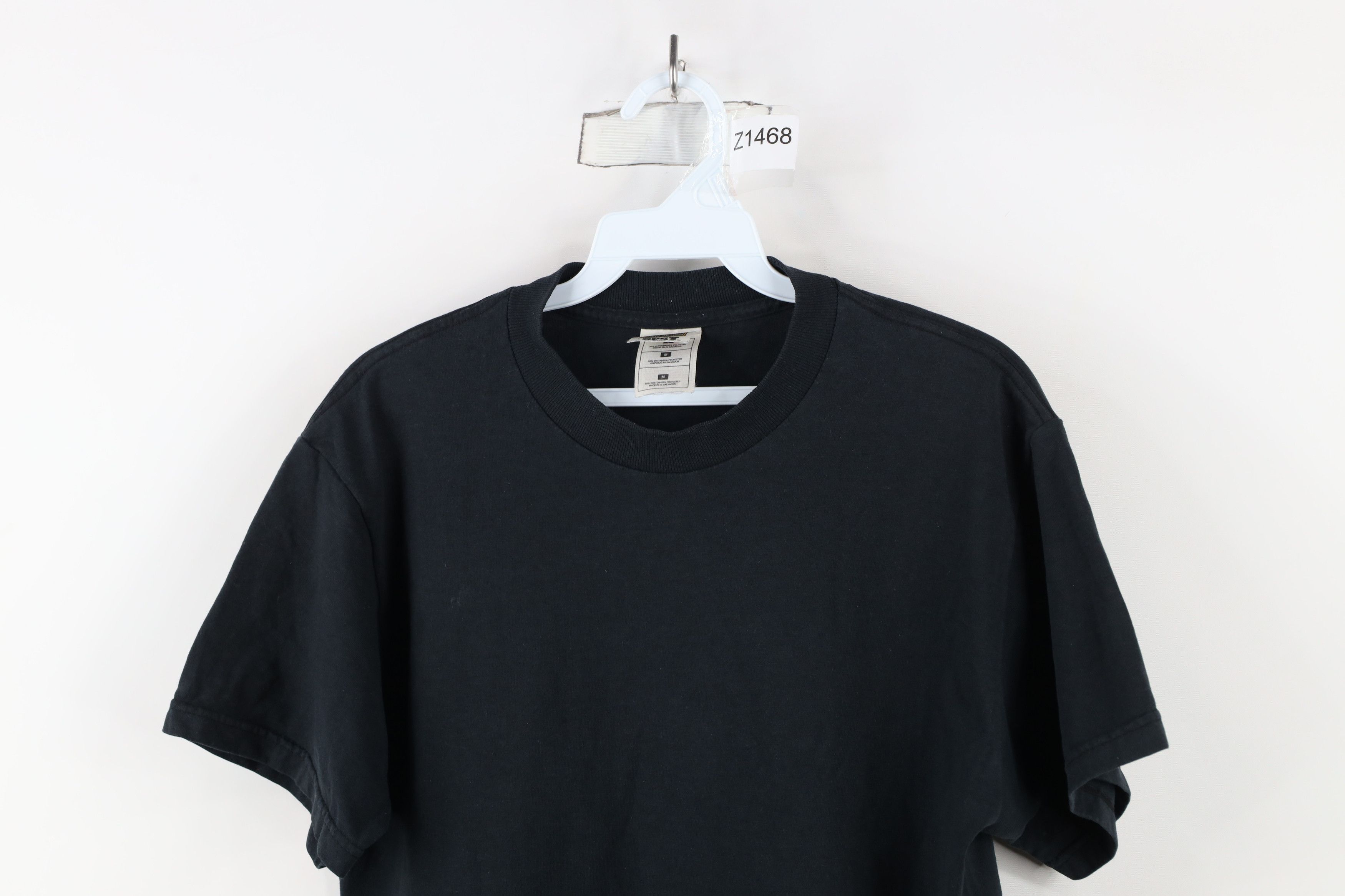 Vintage Vintage 90s Streetwear Blank Short Sleeve T-Shirt Black Size US M / EU 48-50 / 2 - 2 Thumbnail
