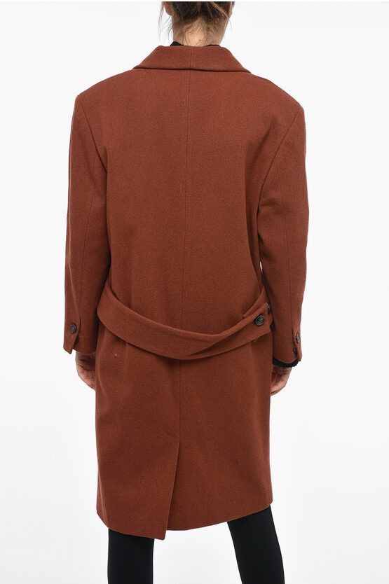 Dsquared2 og1mm0624 Double Breasted Shoulder Coat in Orange/Brown Size XL / US 12-14 / IT 48-50 - 2 Thumbnail