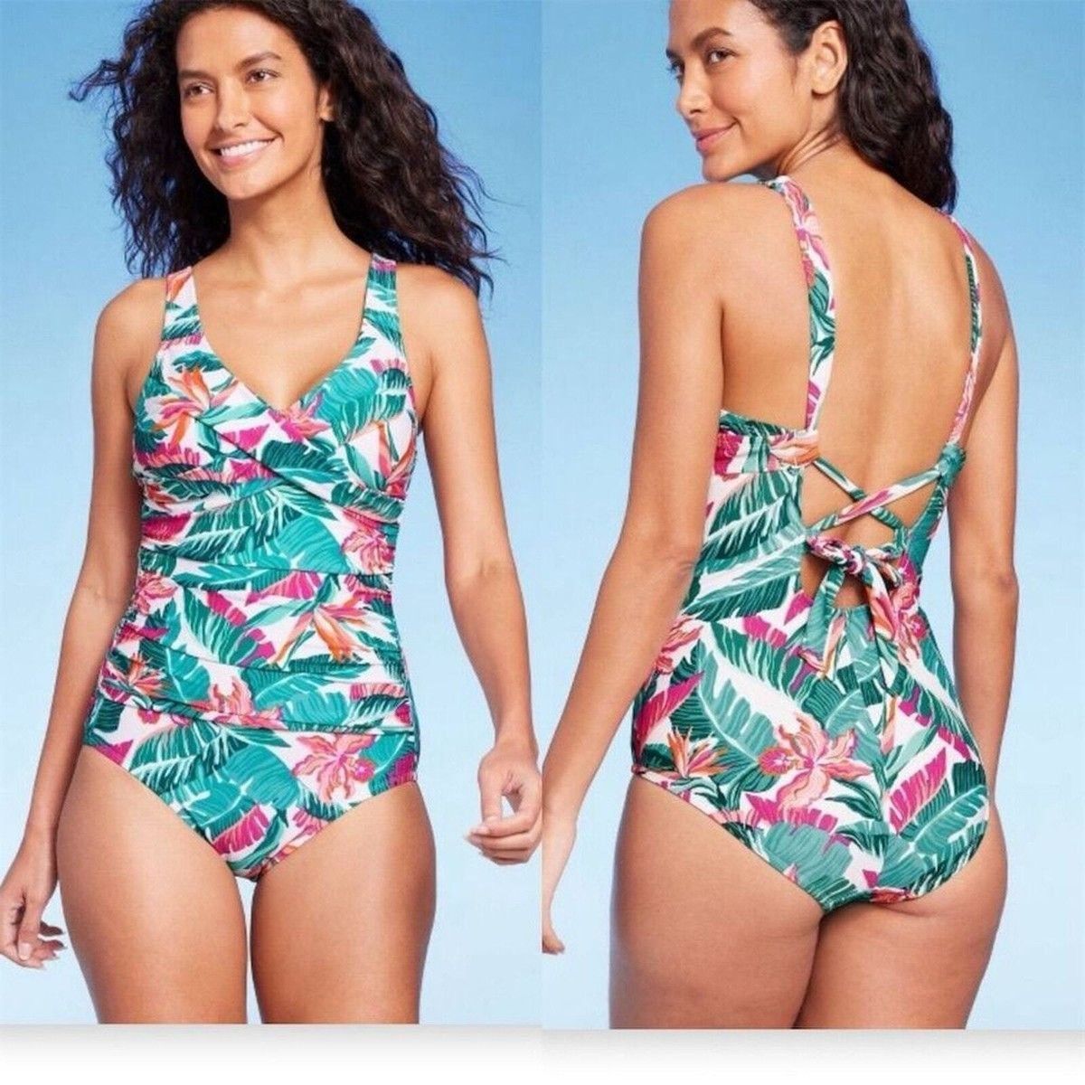 Designer Kona Sol Swimsuit Large 12 14 Tropical Floral One Piece Tumm Size L / US 10 / IT 46 - 2 Thumbnail
