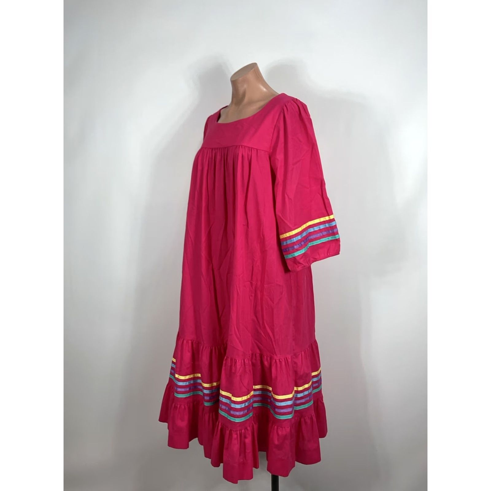 Vintage VINTAGE California Dynasty Mod Caftan Dress O/S Pink 70s GoGo Summer/Beach Womens Size L / US 10 / IT 46 - 7 Thumbnail