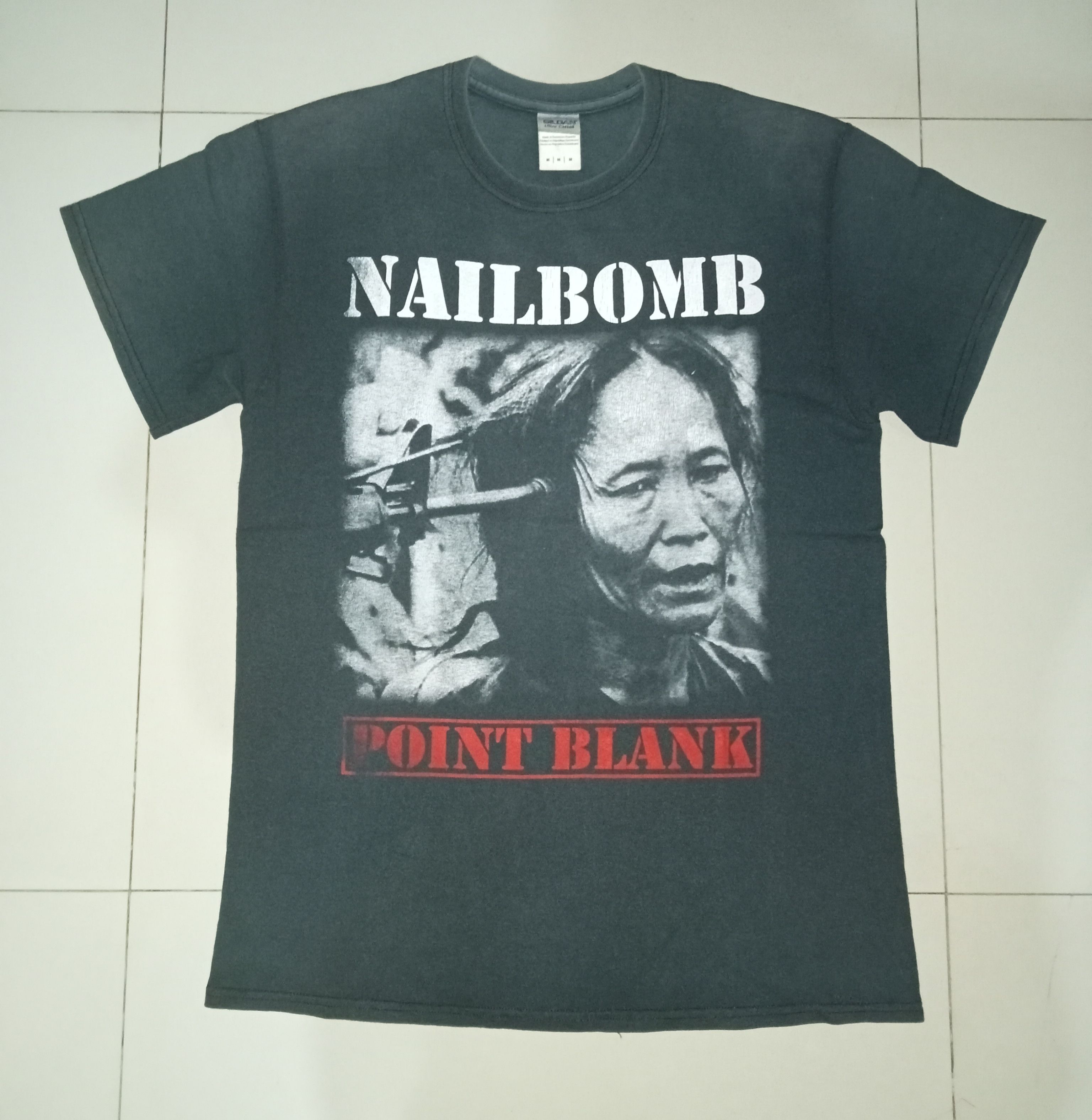 image of Band Tees x Rock T Shirt Vintage Nailbomb Point Blank T-Shirt in Black, Men's (Size Medium)