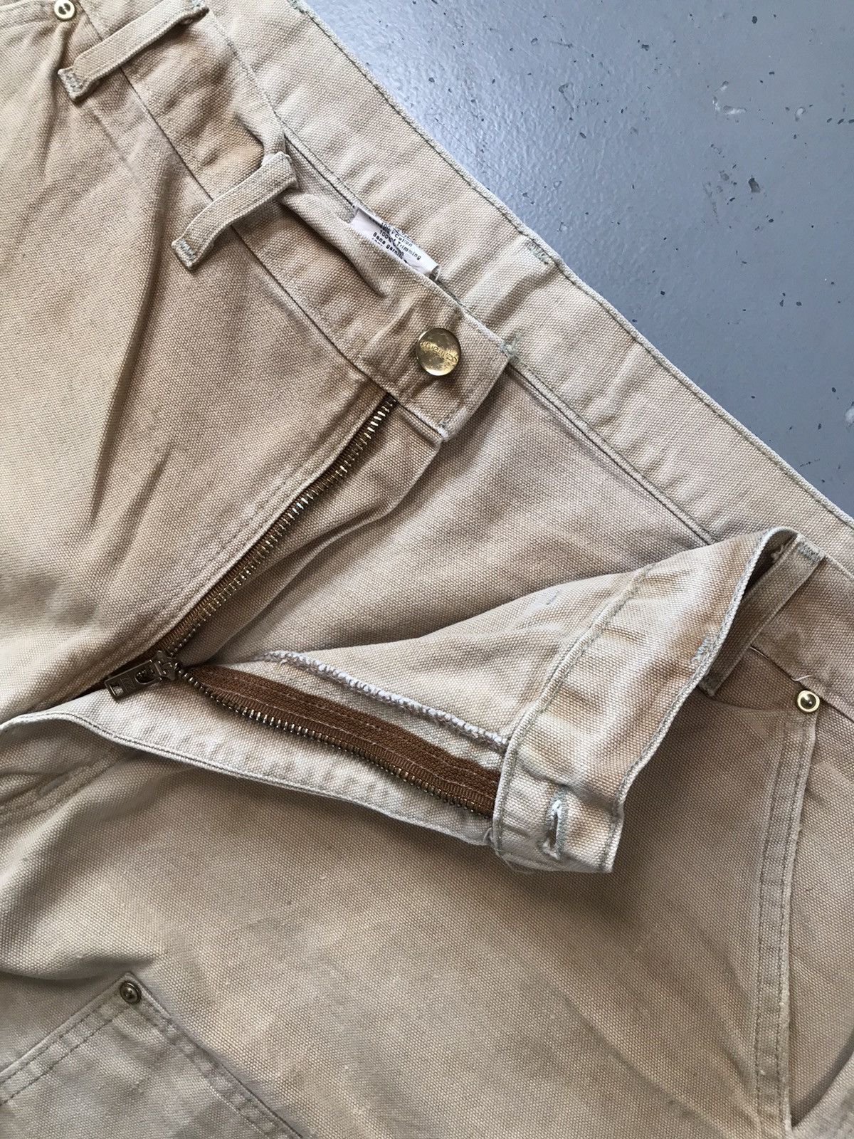 Carhartt Vintage sunfade Carhartt B01 BRN double knee workwear denim Size US 44 / EU 60 - 9 Thumbnail