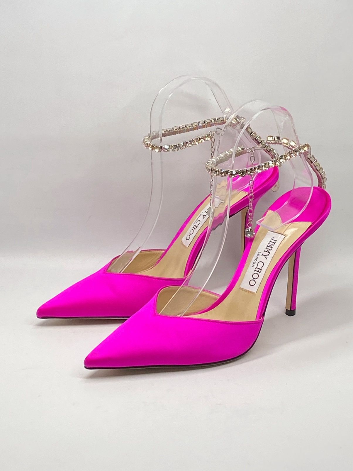 Jimmy Choo Jimmy Choo Saeda Satin Crystal Ankle-Strap Pumps size 39 Size US 9 / IT 39 - 4 Thumbnail