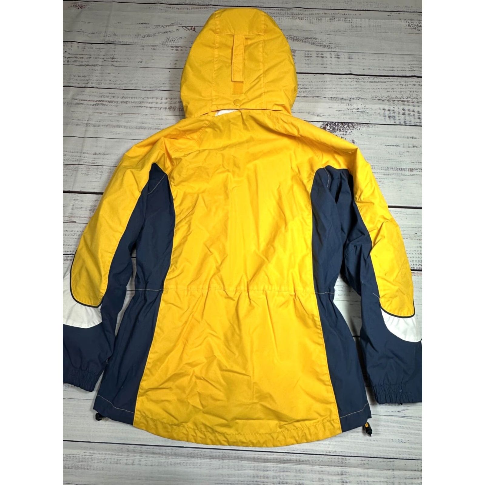 Rains Columbia Womens Nylon Hooded Zip Front Rain Jacket Yellow XS S Small Pockets No Liner Size S / US 4 / IT 40 - 4 Thumbnail