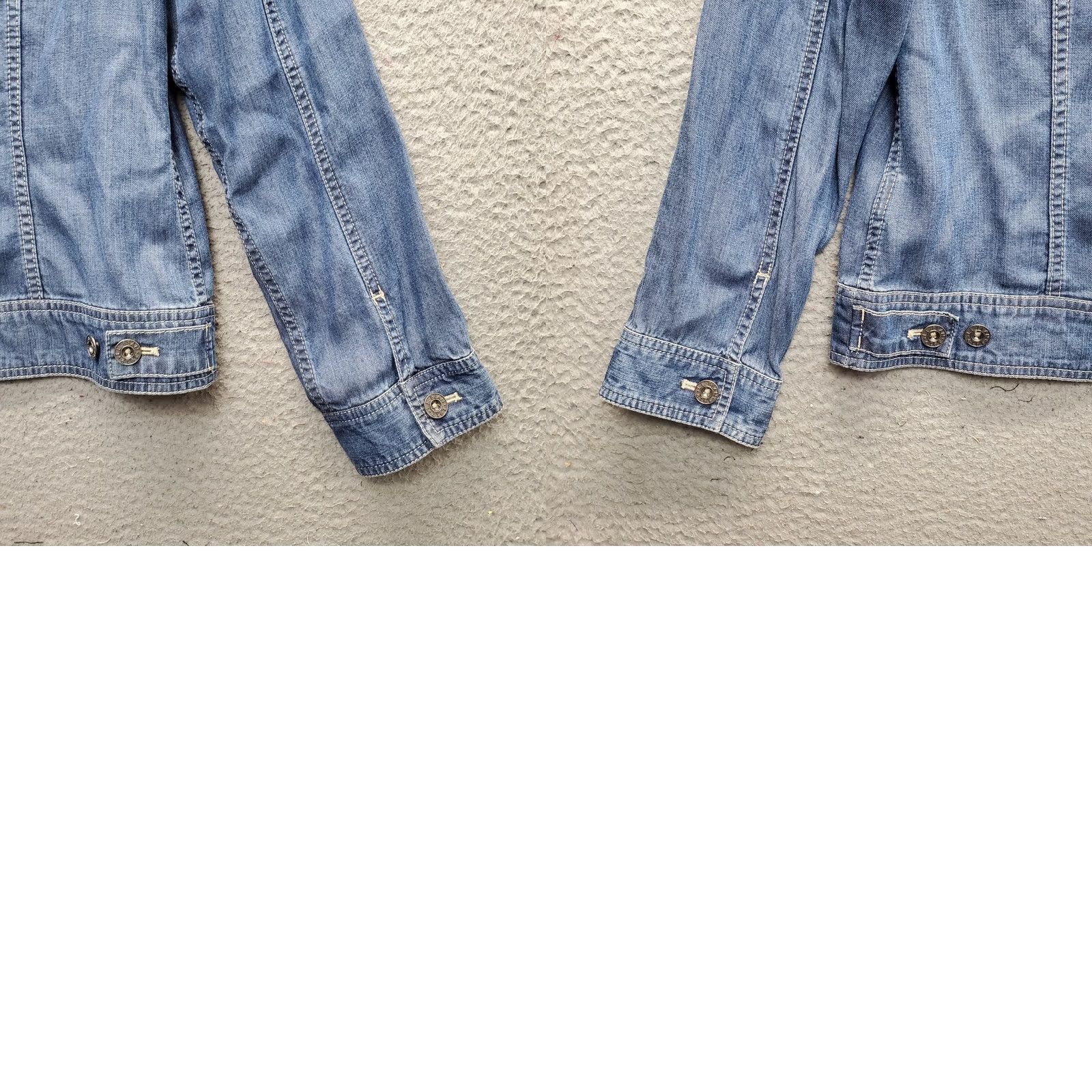 Vintage L.L. Bean Trucker Jacket Women M Blue Denim Stars Sunflower Patches Button Front Size M / US 6-8 / IT 42-44 - 9 Thumbnail