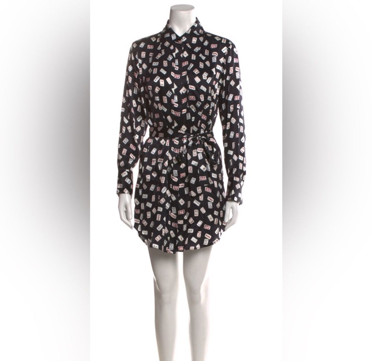Equipment Equipment Femme Playing Card Long- Sleeve Scout Mini Dress Size S / US 4 / IT 40 - 4 Thumbnail