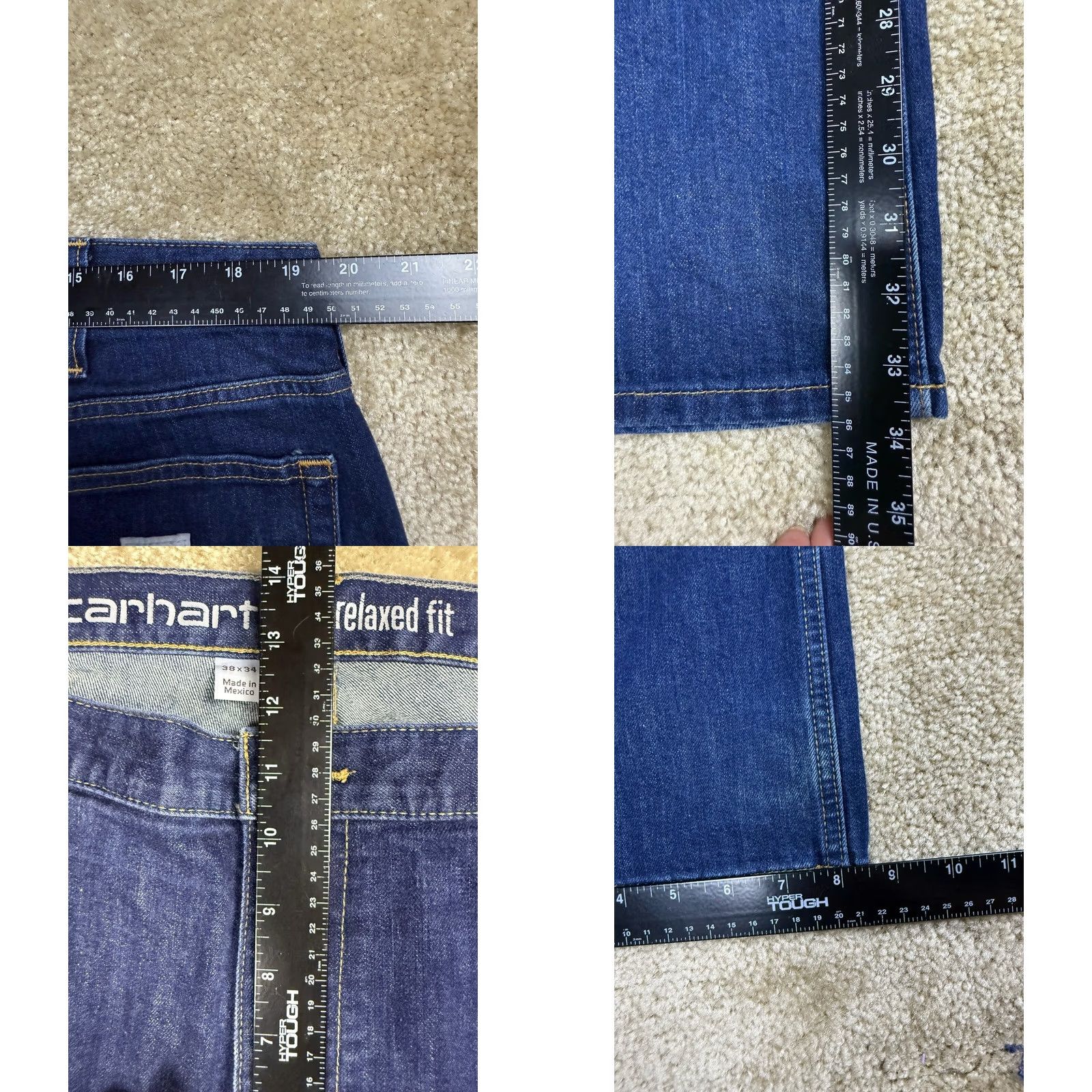 Carhartt Carhartt Jeans 38x34 Relaxed Fit Tapered Leg Workwear Force Extremes 916 Blue Mens Size US 38 / EU 54 - 8 Thumbnail
