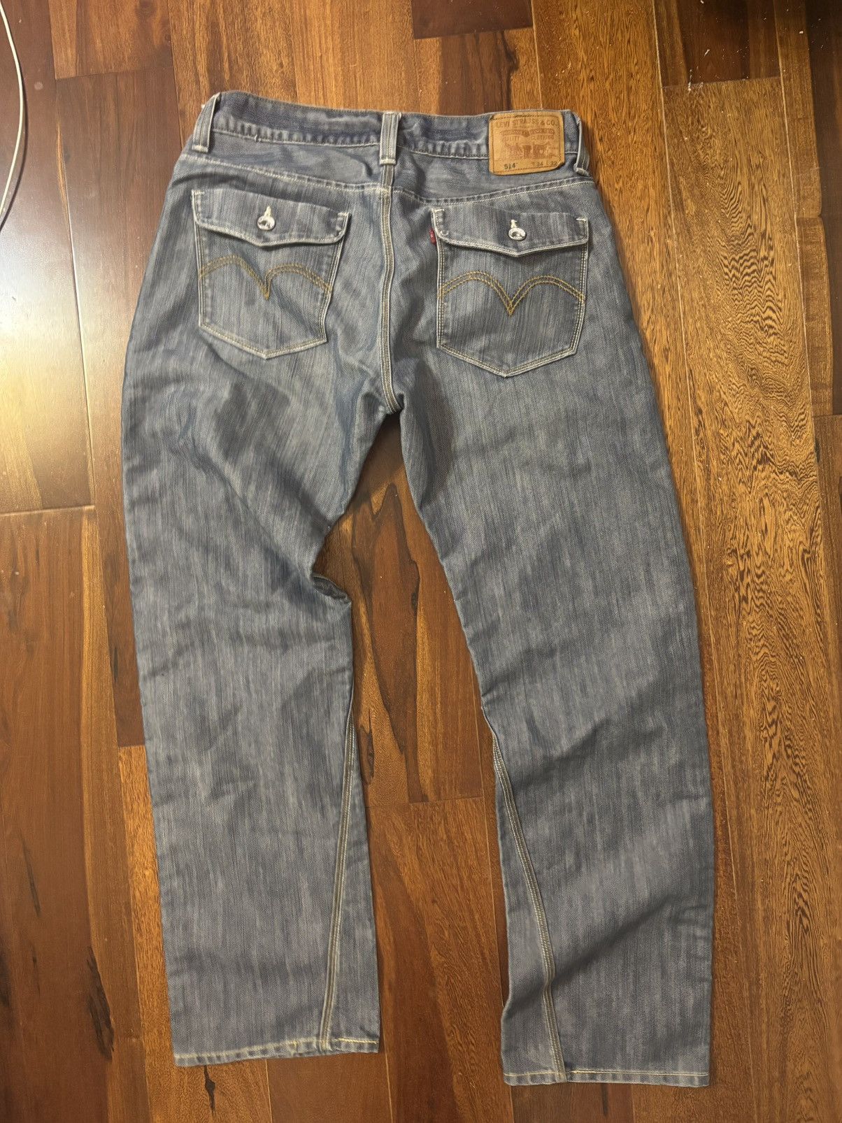 Levi's Gray and Blue embroidered jeans Size US 34 / EU 50 - 7 Thumbnail