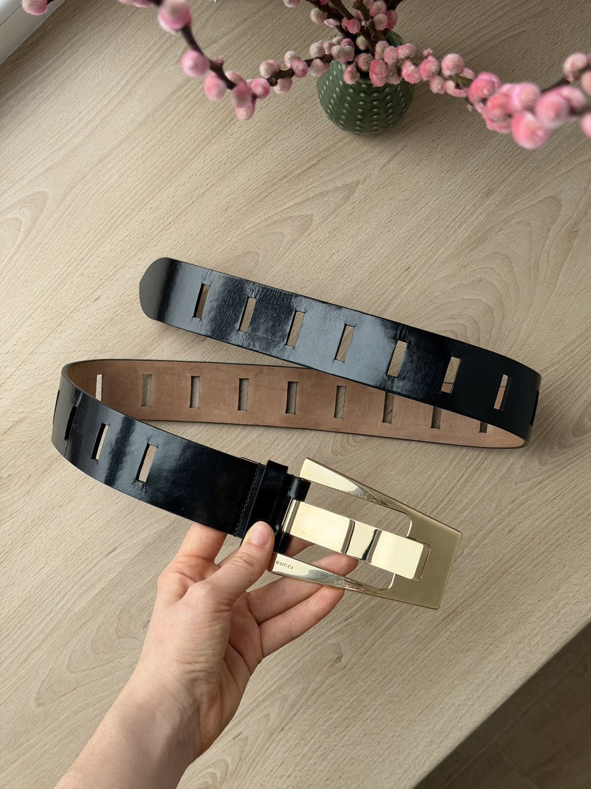Gucci Gucci Black Patent Buckle Belt Size ONE SIZE - 1 Thumbnail