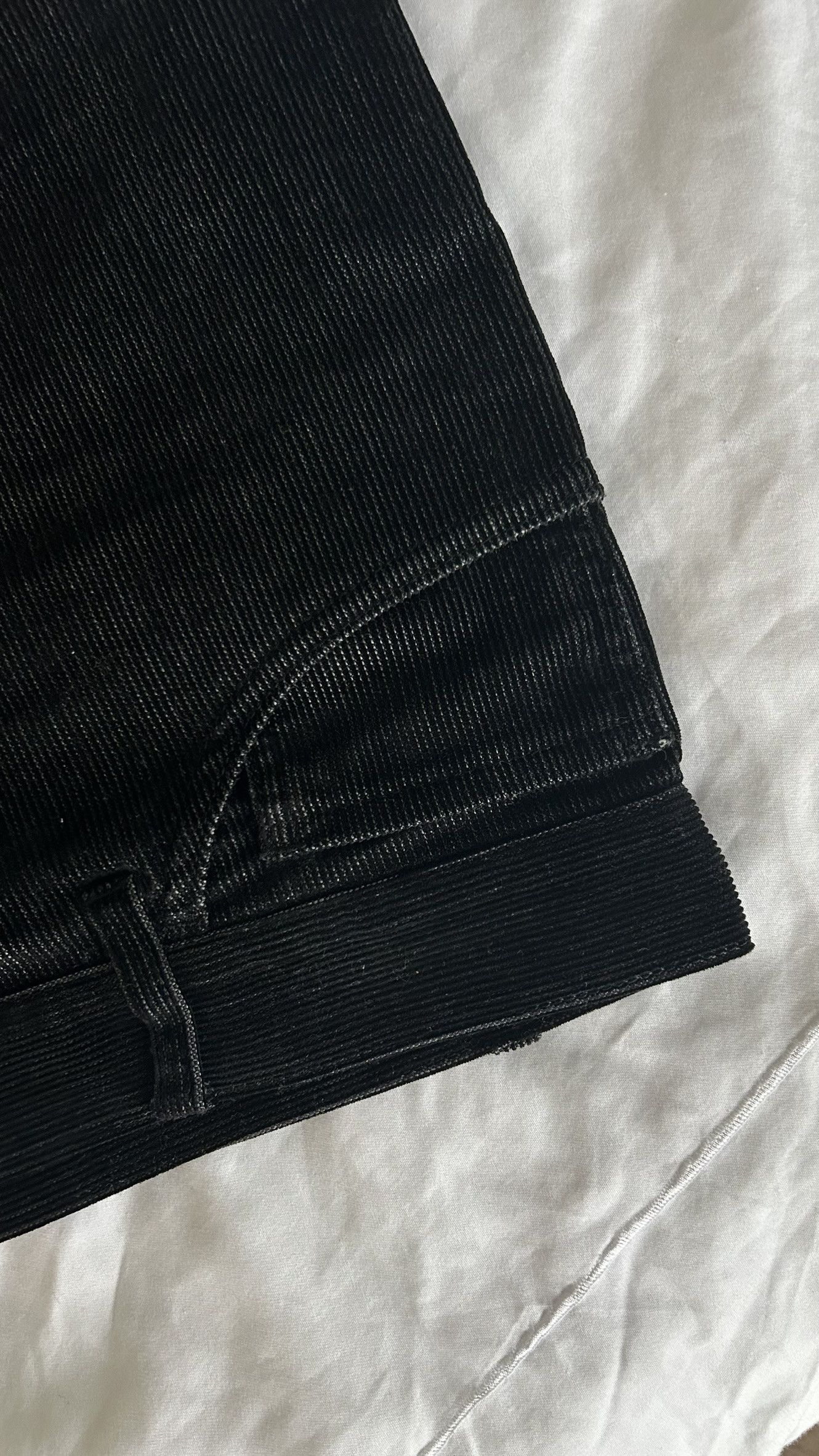 image of Visvim New . Matte Black Corduroy Pants . Large . Made In Japan, Men's (Size 36)