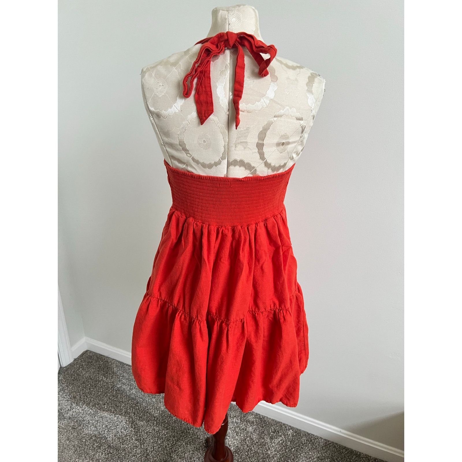 American Eagle Outfitters American Eagle Tiered Tie Neck Halter Dress Large Size L / US 10 / IT 46 - 3 Thumbnail