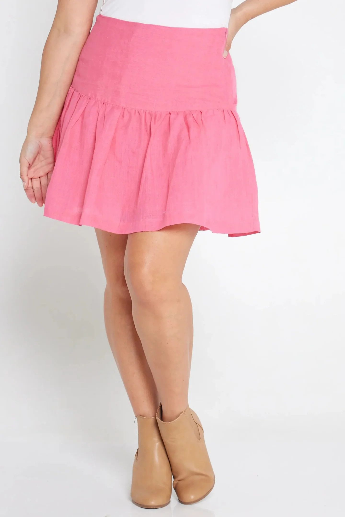 Other Hot Pink Organic Linen Skirt Size 32" / US 10 / IT 46 - 1 Thumbnail