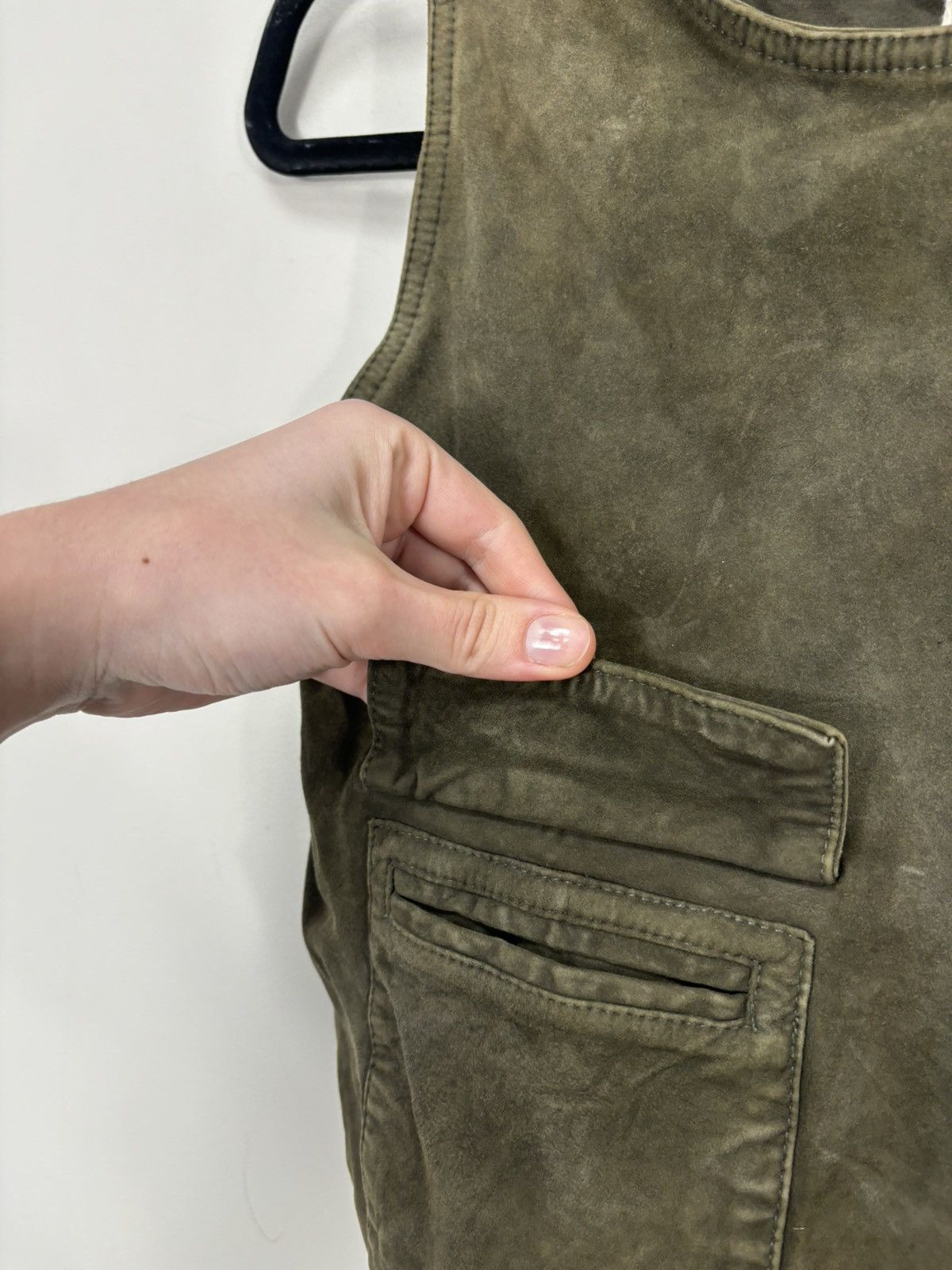 Diesel Diesel L-Zoe NWT Women’s Khaki Suede Goat Leather Vest Gilet Size XS / US 0-2 / IT 36-38 - 3 Thumbnail