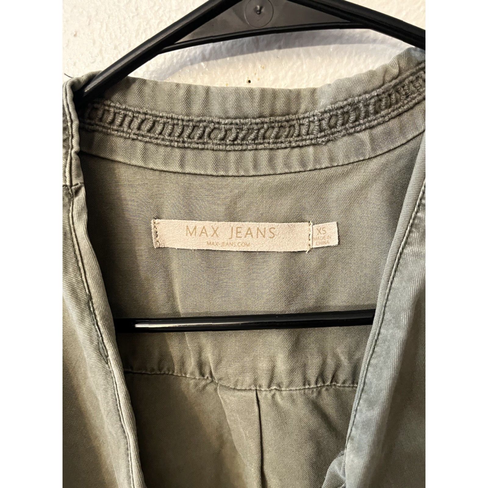 Vintage VINTAGE Max Jeans Women’s Waterfall Drape Open Front Green Tencel Vest XS Casual Blouse Size 26" / US 2 / IT 38 - 3 Thumbnail