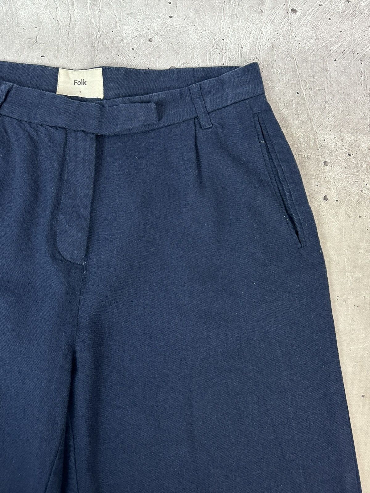 Folk Folk Loose Navy Blue Cotton-Linen Blend Men’s Casual Pants Size US 33 - 6 Thumbnail
