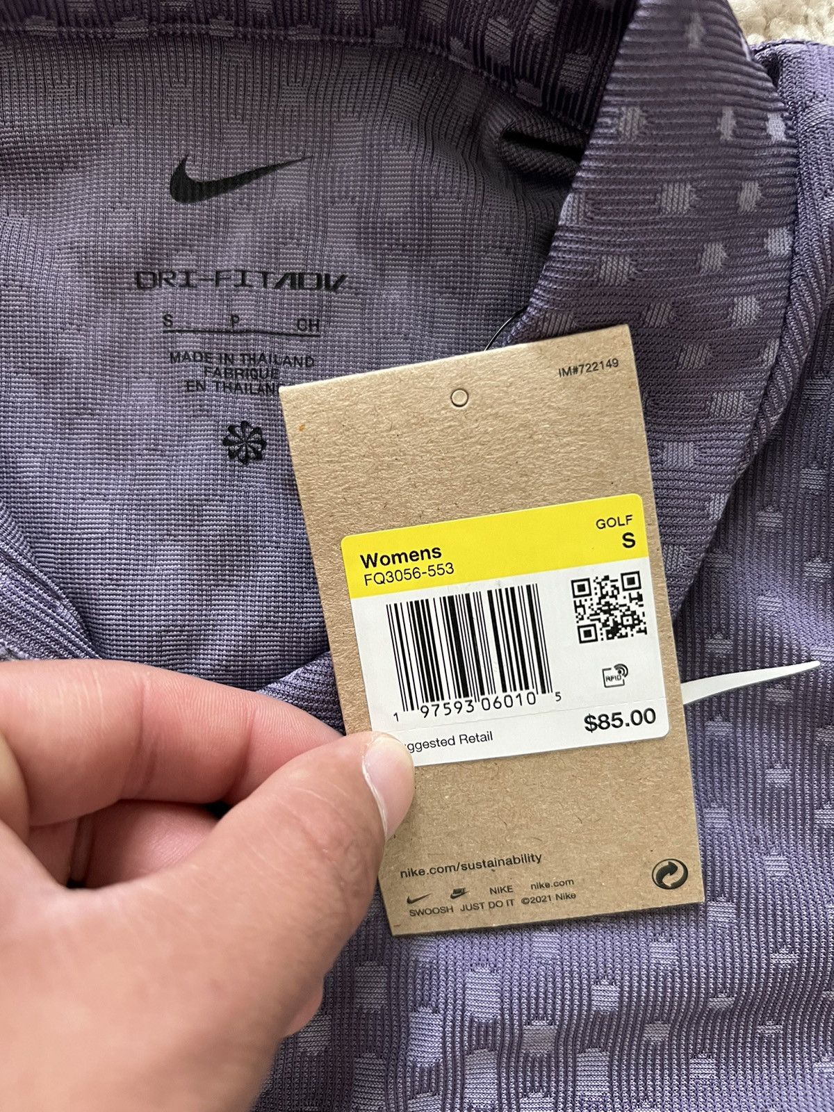 Nike Nike Golf Polo DriFit ADV Tour Jacquard Purple Size S / US 4 / IT 40 - 7 Thumbnail