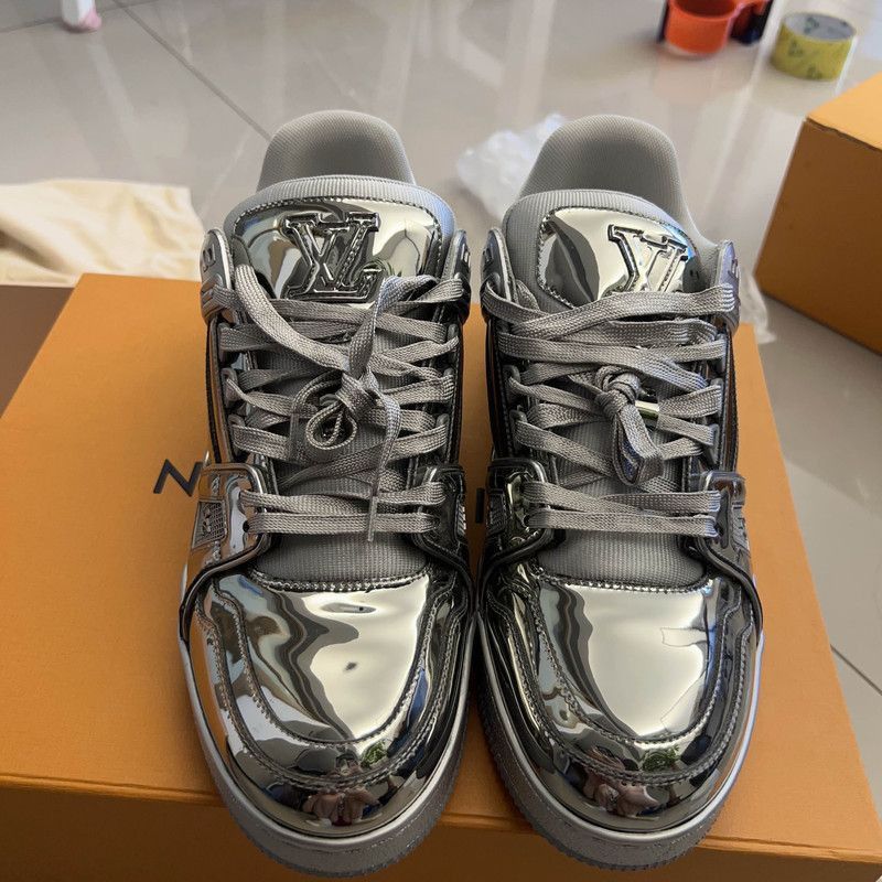 Louis Vuitton Louis Vuitton Metallic Trainer Low-Top Sneakers -2508 Size US 8 / EU 41 - 2 Thumbnail