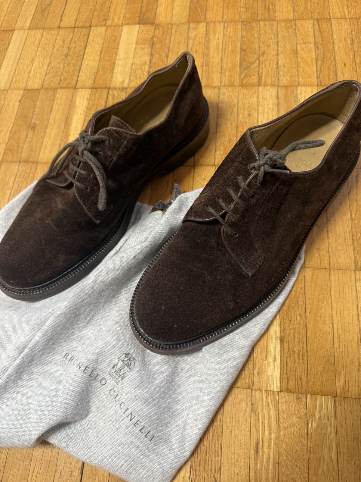 Brunello Cucinelli Brunello Cucinelli Brown Suede Derby Shoes EU 42 US 9 Size US 9 / EU 42 - 2 Thumbnail