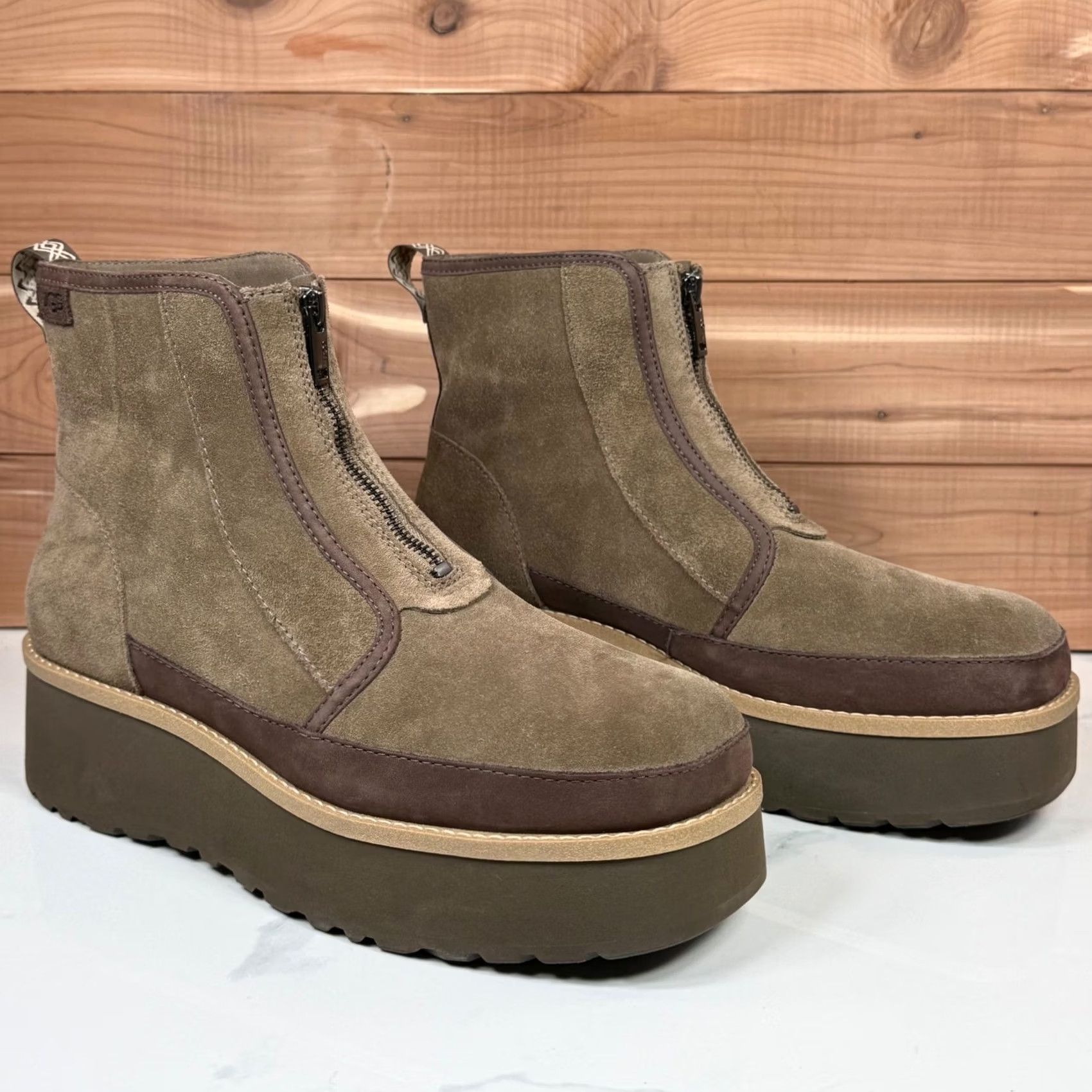 Ugg UGG Women Cityfunc Zip Water-Resistant Platform Bootie Hickory Suede Size 12 Boots Women Size US 12 / IT 42 - 7 Thumbnail