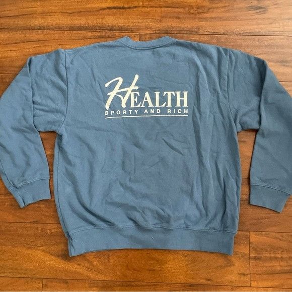 NEW SPORTY & RICH HEALTH BLUE CREWNECK SZ LARGE L